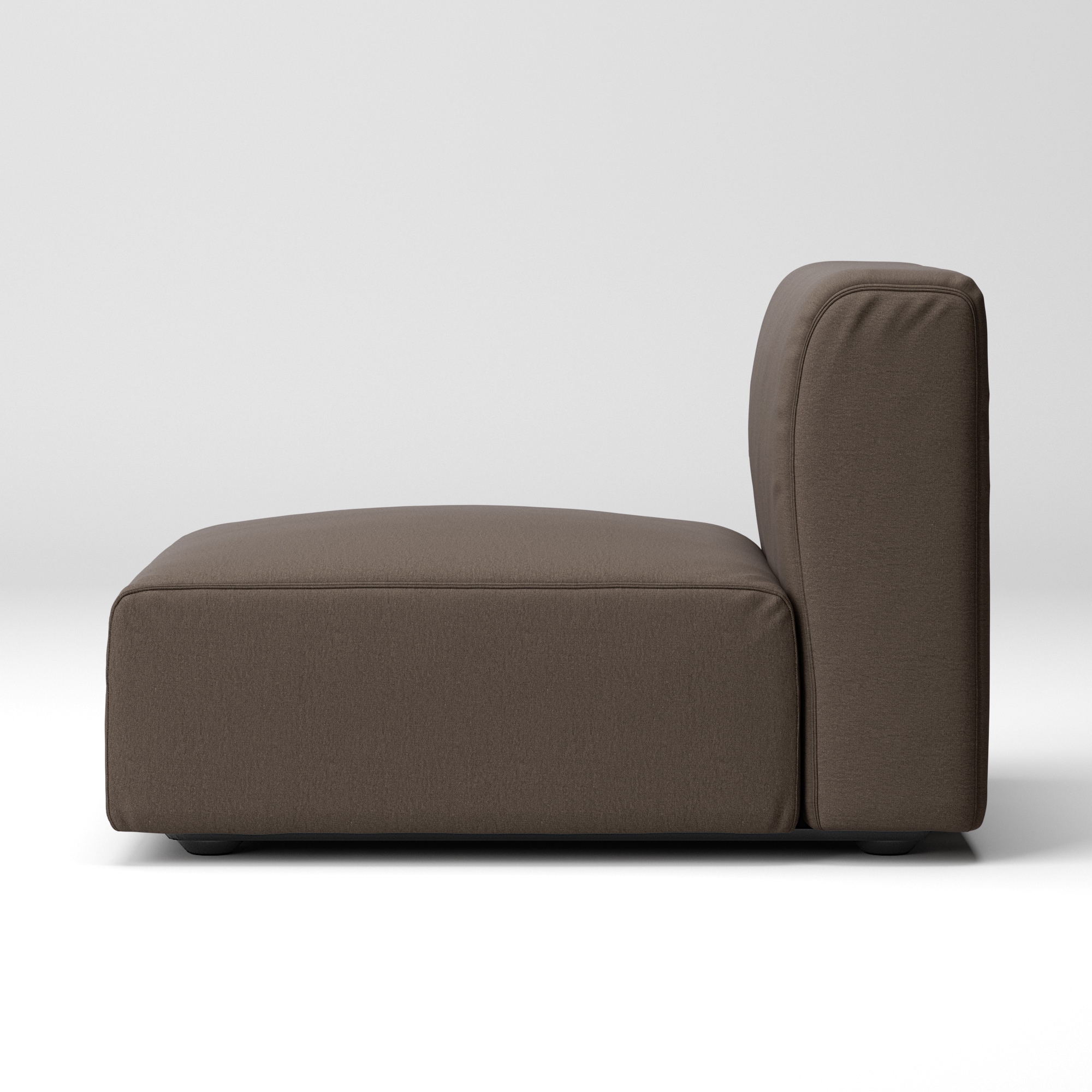 【カバー】洗いざらしの綿帆布ユニットソファアームレス・大・幅７７ｃｍ用カバー／生成