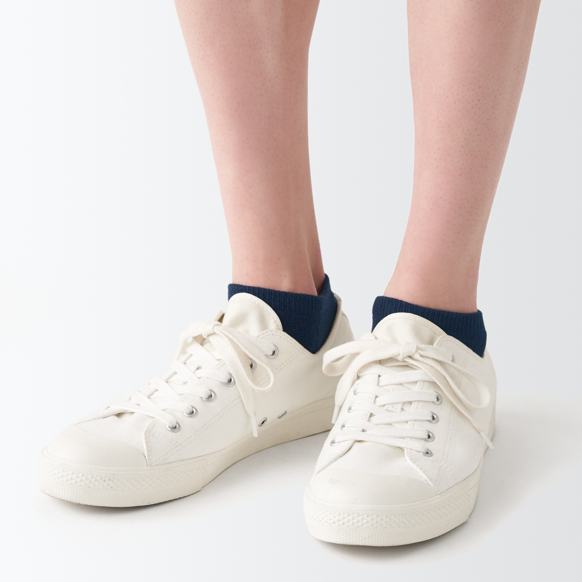 足なり直角　パイル編み　厚手スニーカーイン（配色／紳士）