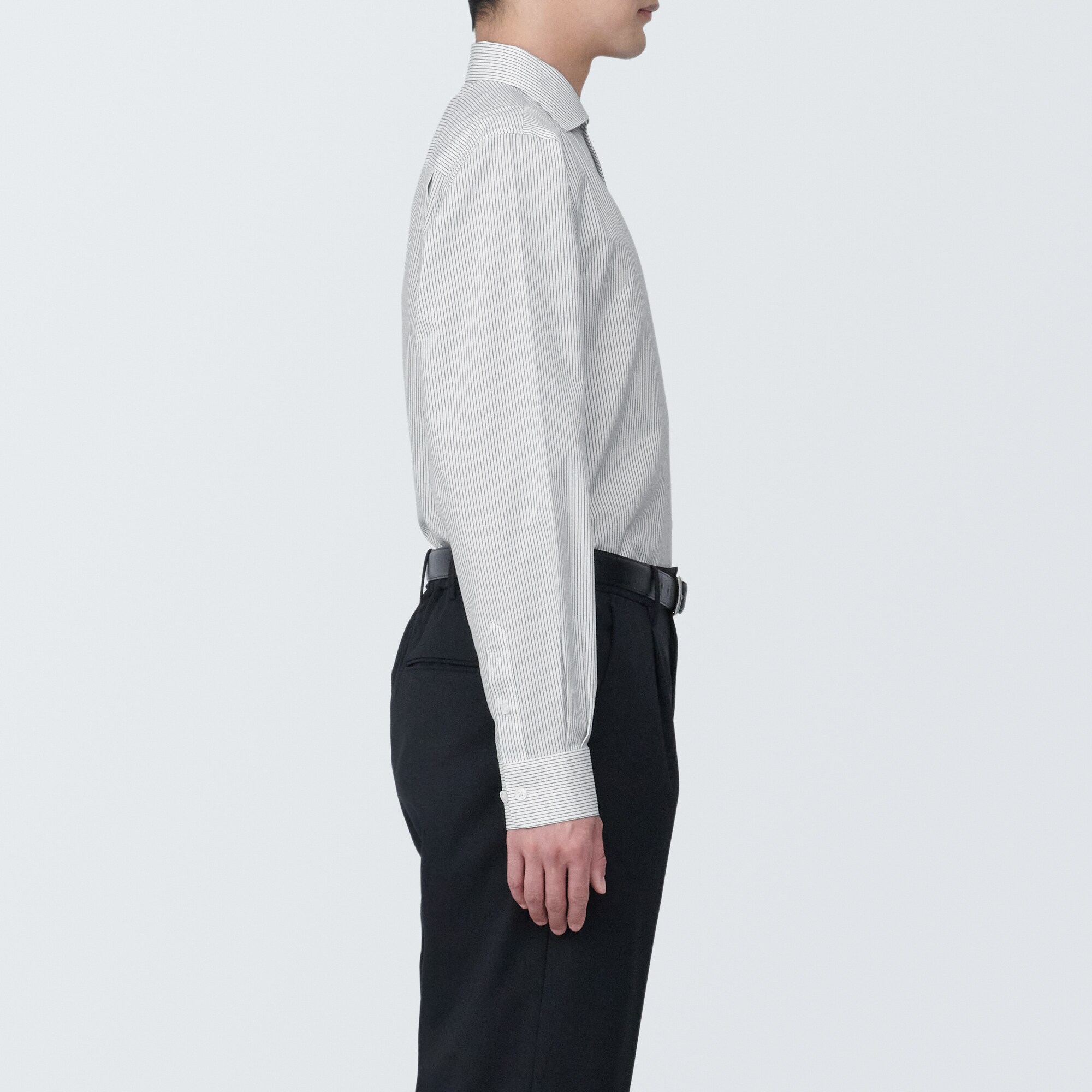 紳士　ノンアイロンカッタウェイカラー長袖シャツ