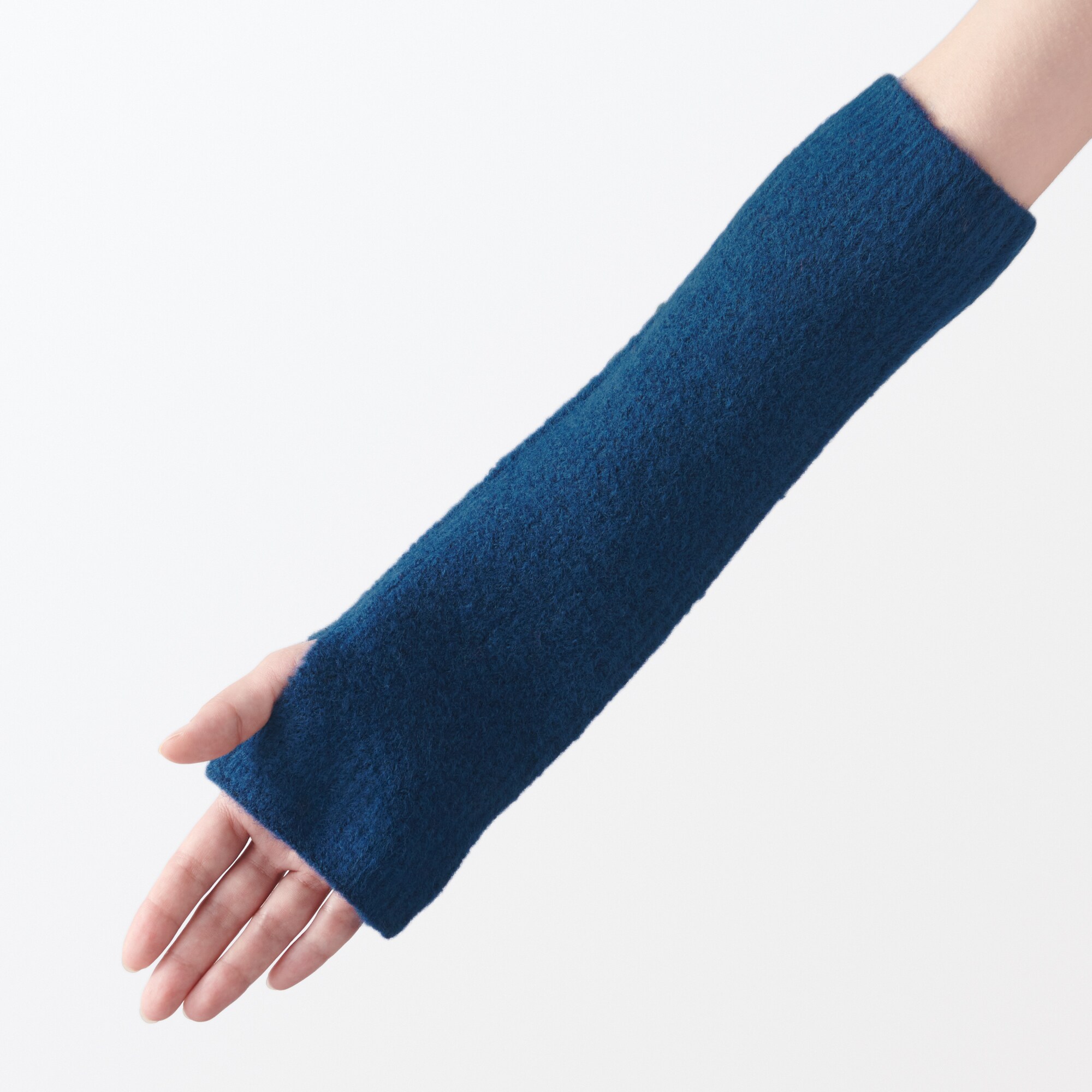 再生ポリエステル混　リブ編み　足にも使えるアームウォーマー