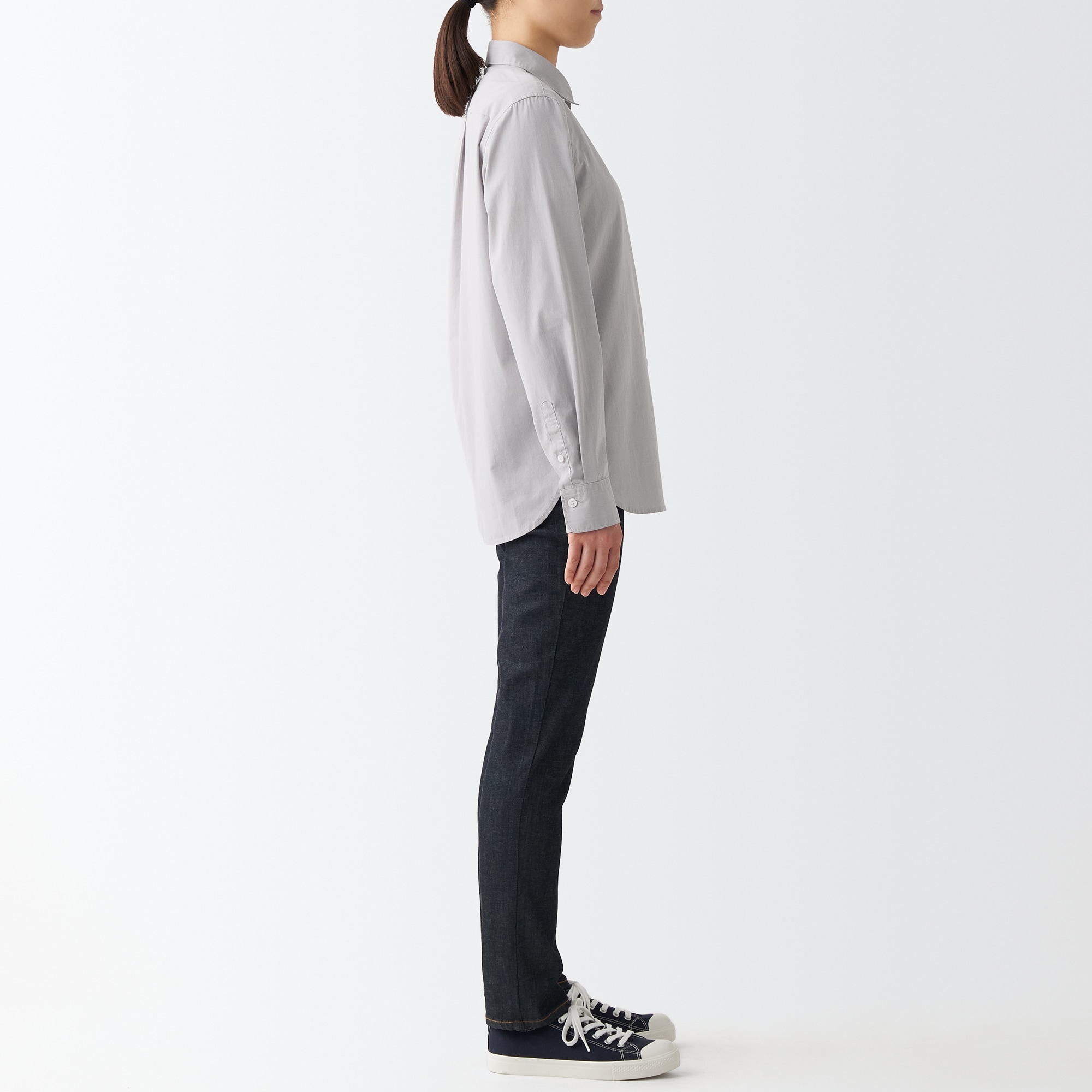 洗いざらしブロードレギュラーカラーシャツ