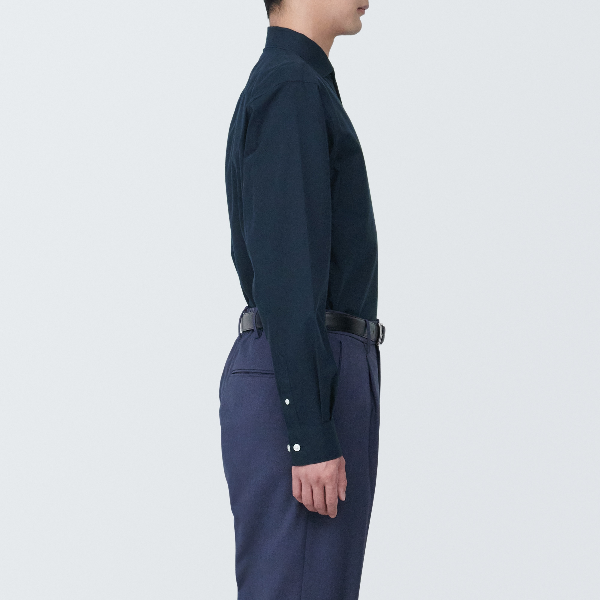 紳士　ノンアイロンカッタウェイカラー長袖シャツ