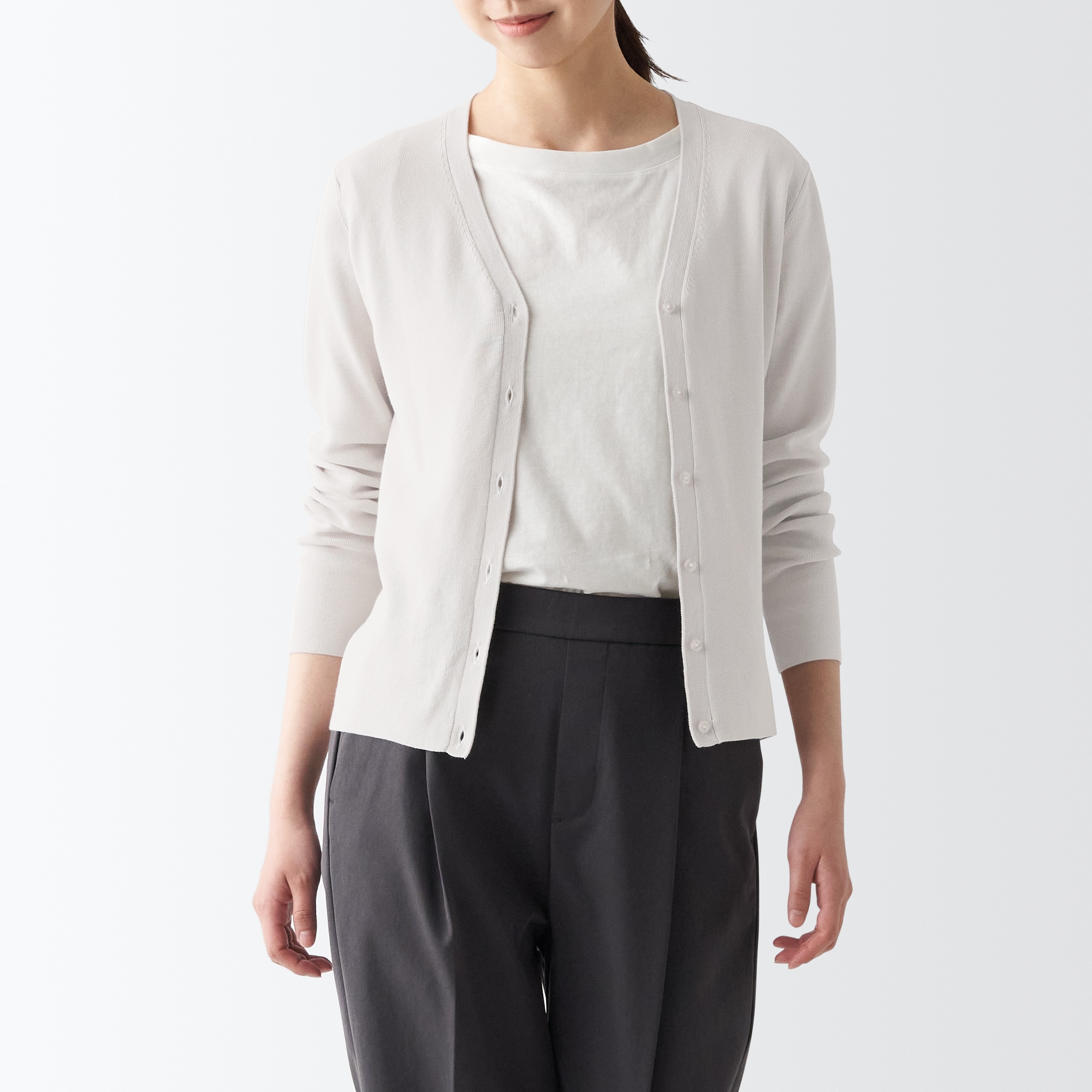 ＵＶカットリブ編みＶネックカーディガン