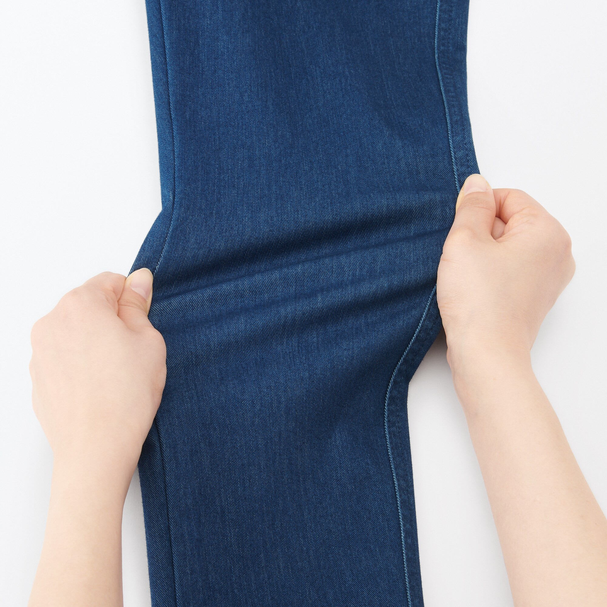 涼感ストレッチデニムクロップドレギンスパンツ