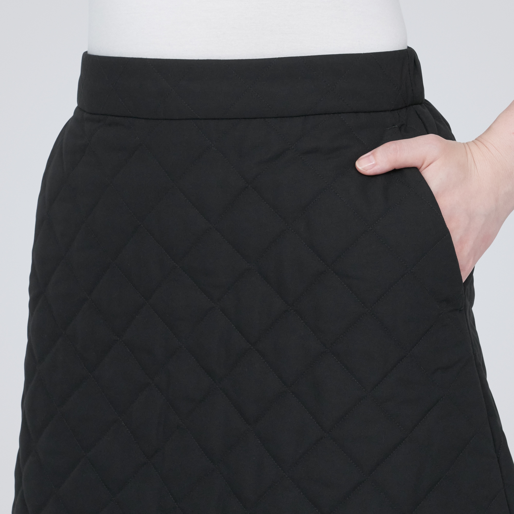 洗える　キルティングミニスカート