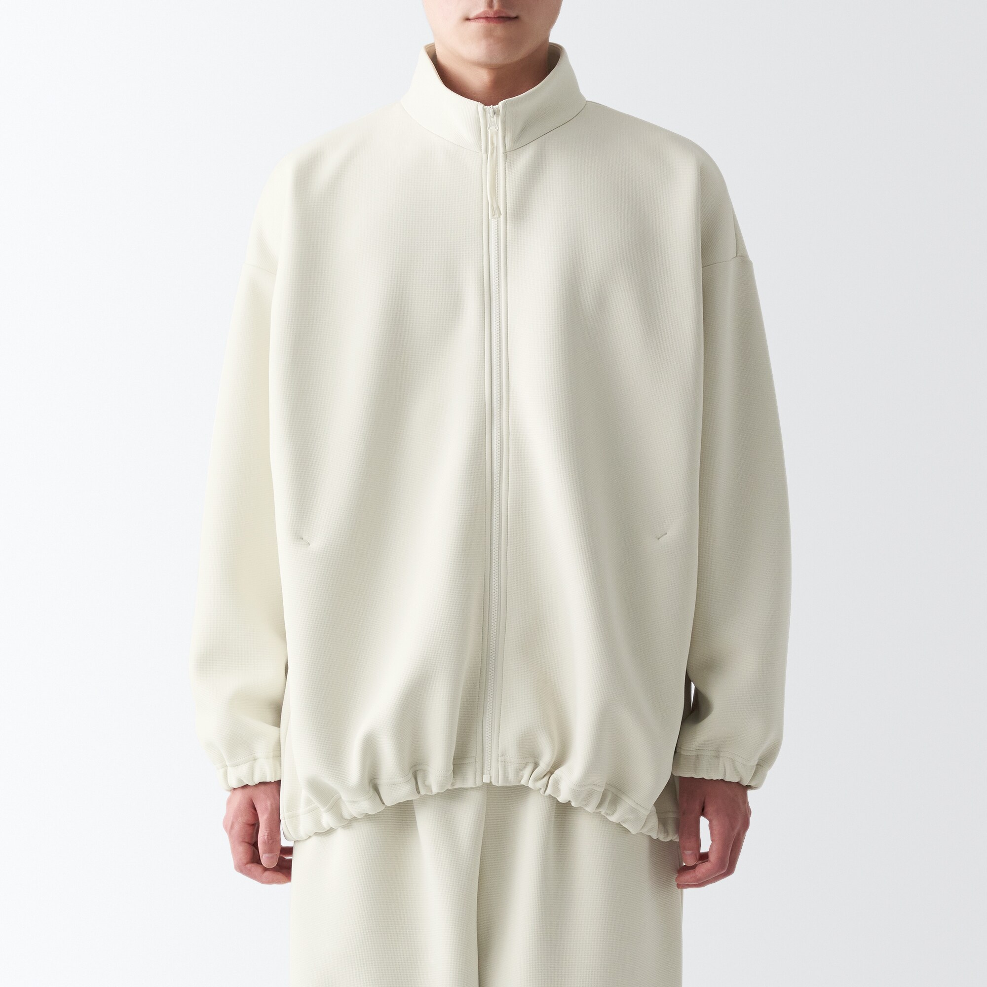 二重編みスウェットブルゾン