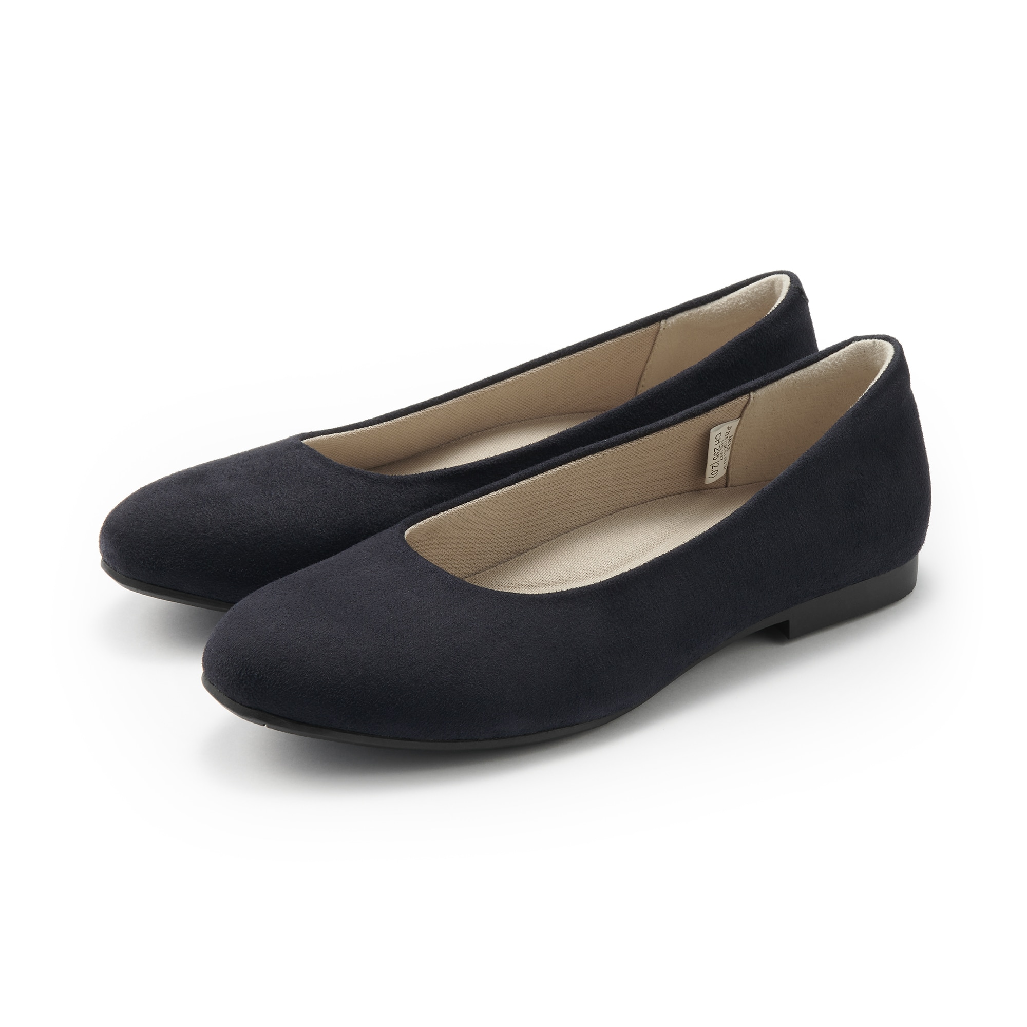 婦人　疲れにくい　起毛フラットシューズ