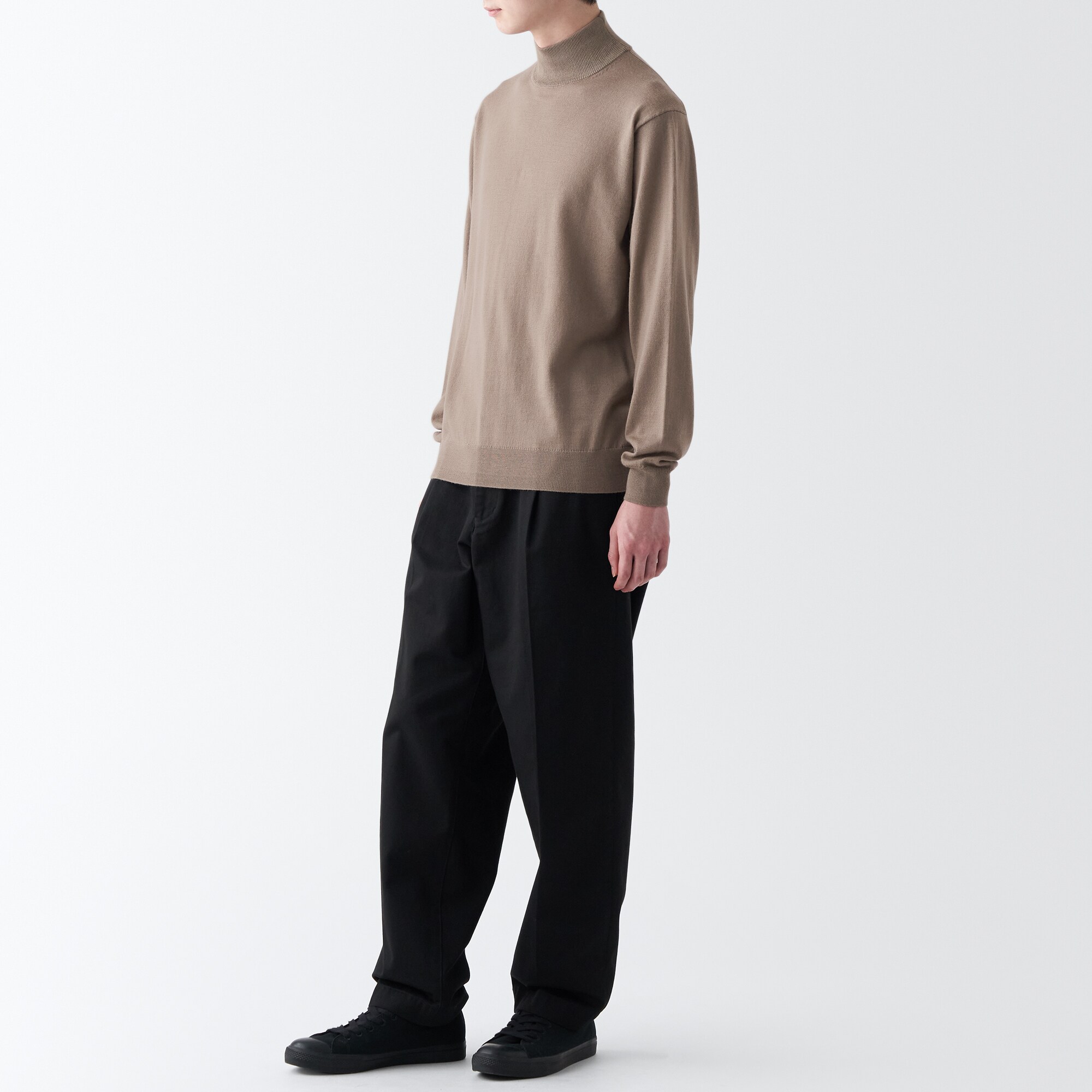 洗えるウールハイゲージハイネックセーター