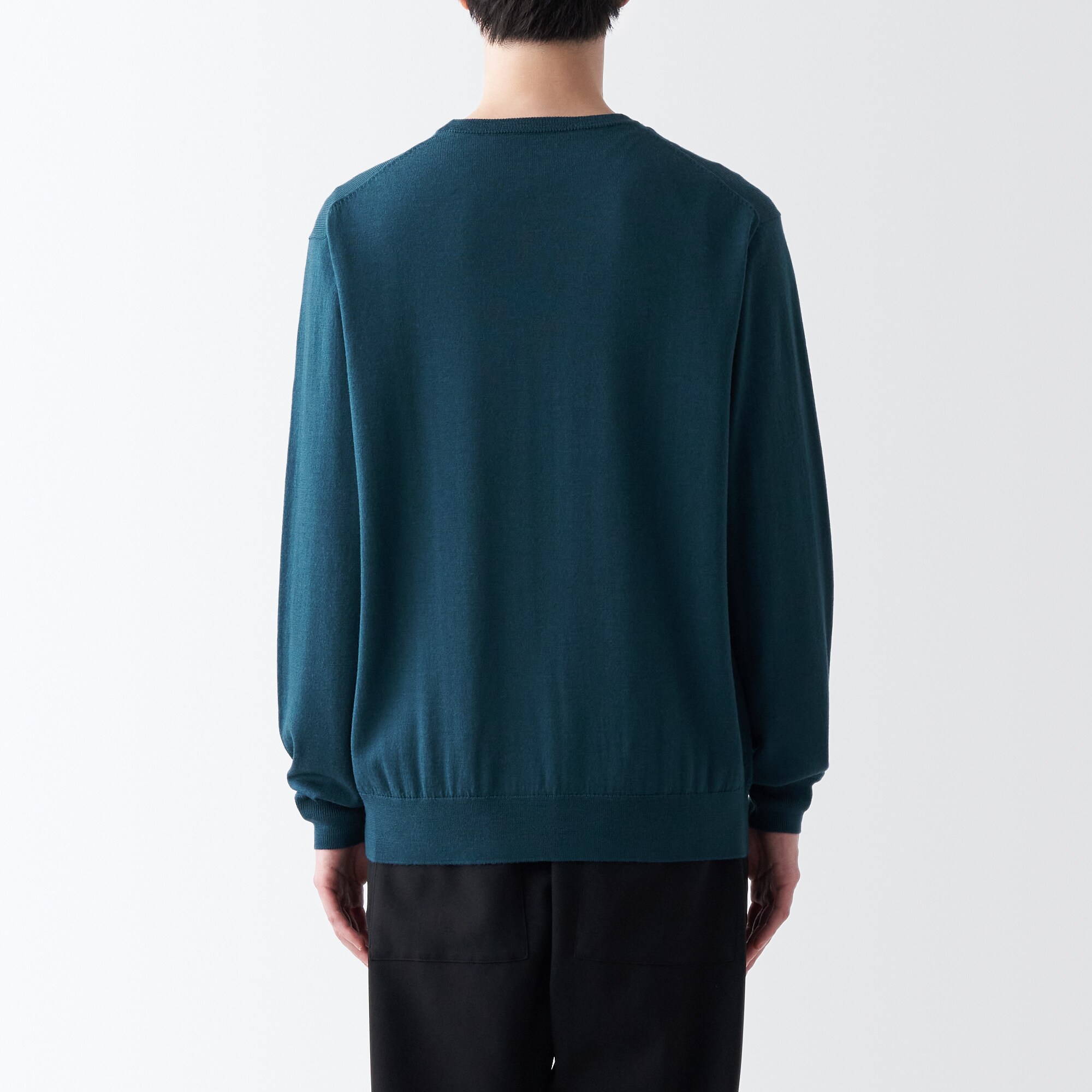 洗えるウールハイゲージクルーネックセーター