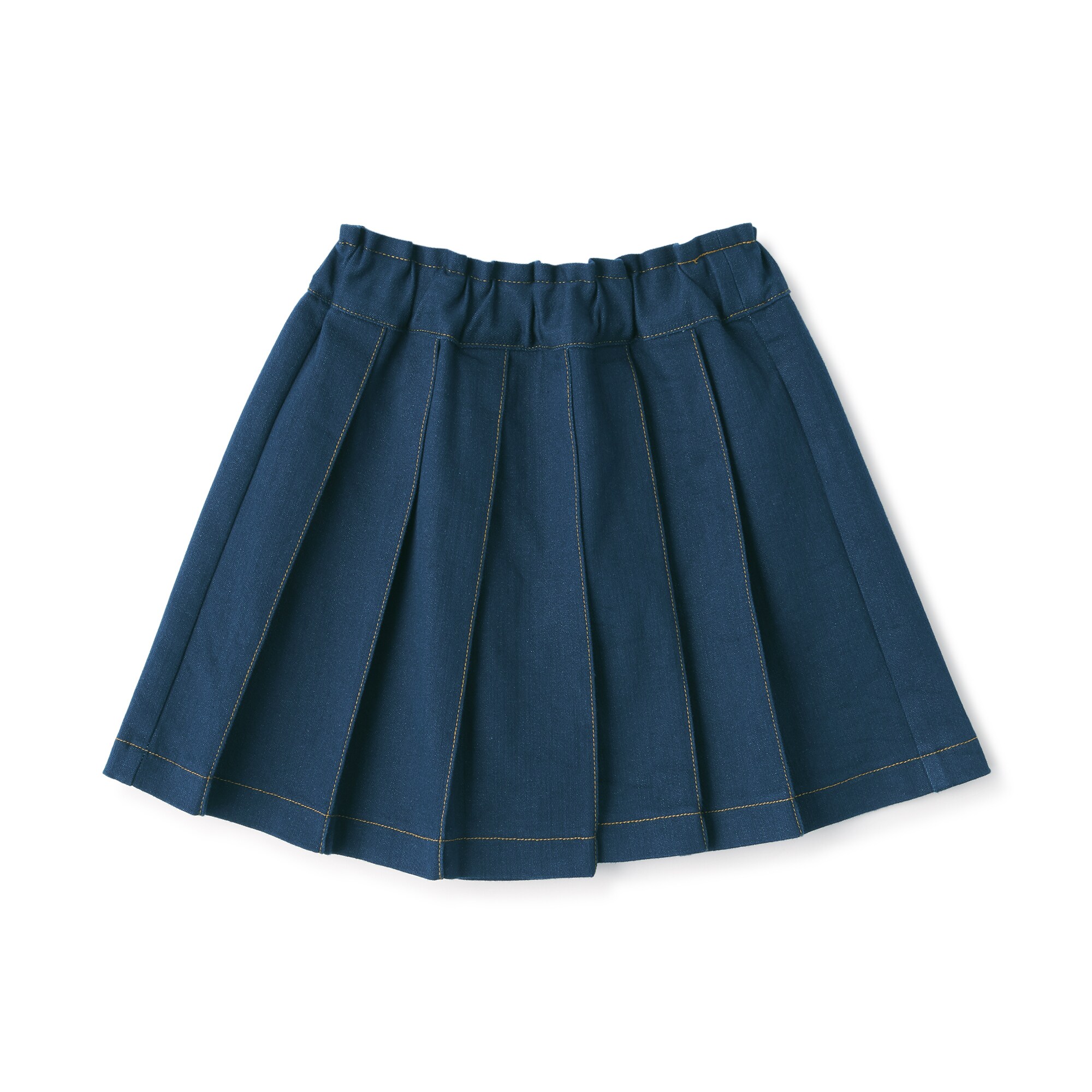 キッズ　ストレッチデニム調プリーツスカートパンツ