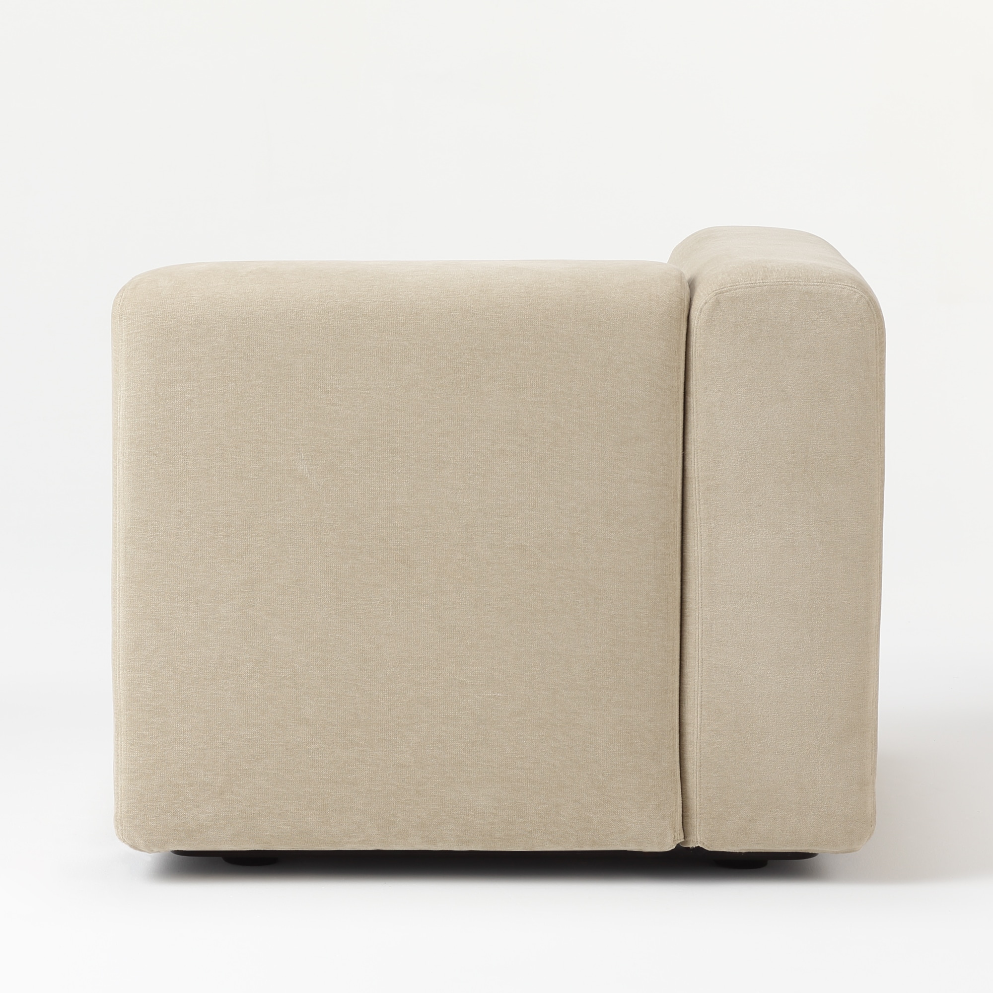 【カバー】綿シェニールユニットソファアーム付小用カバー／ライトグレー