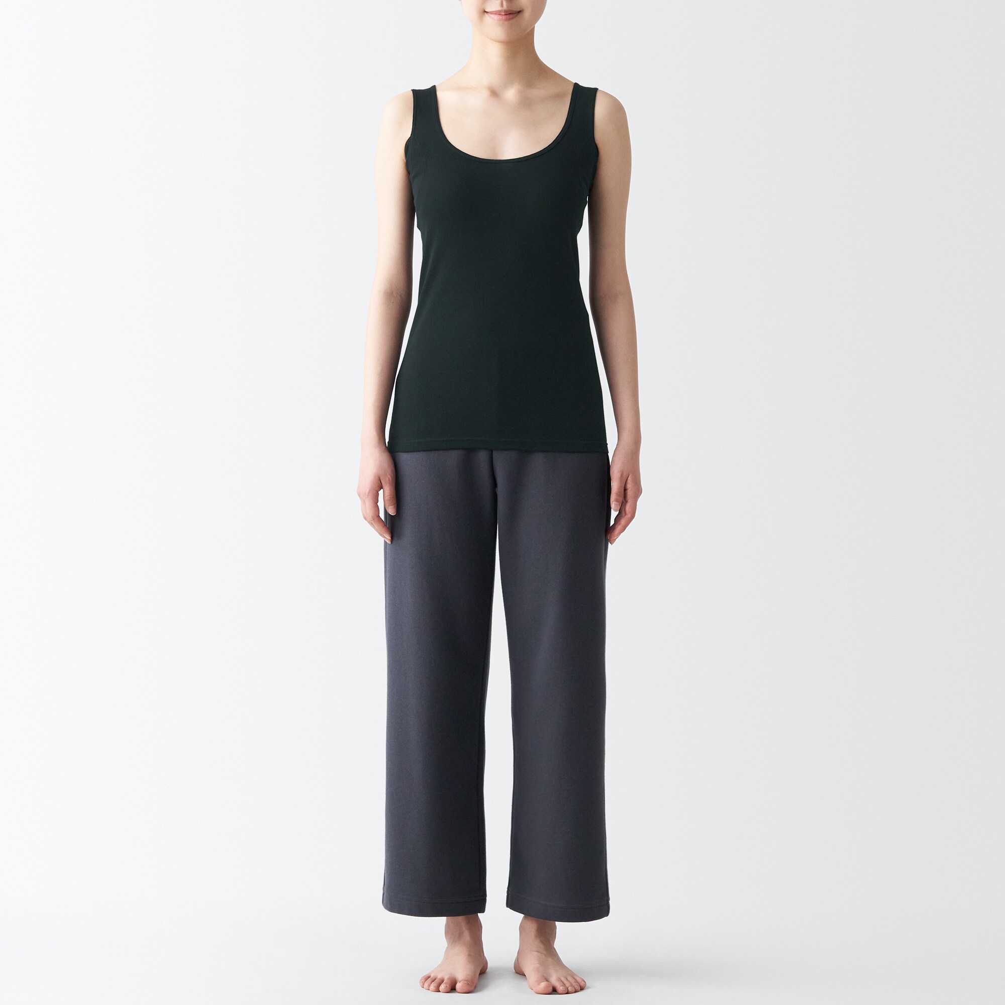 さらっと綿　汗取りパッド付きタンクトップ