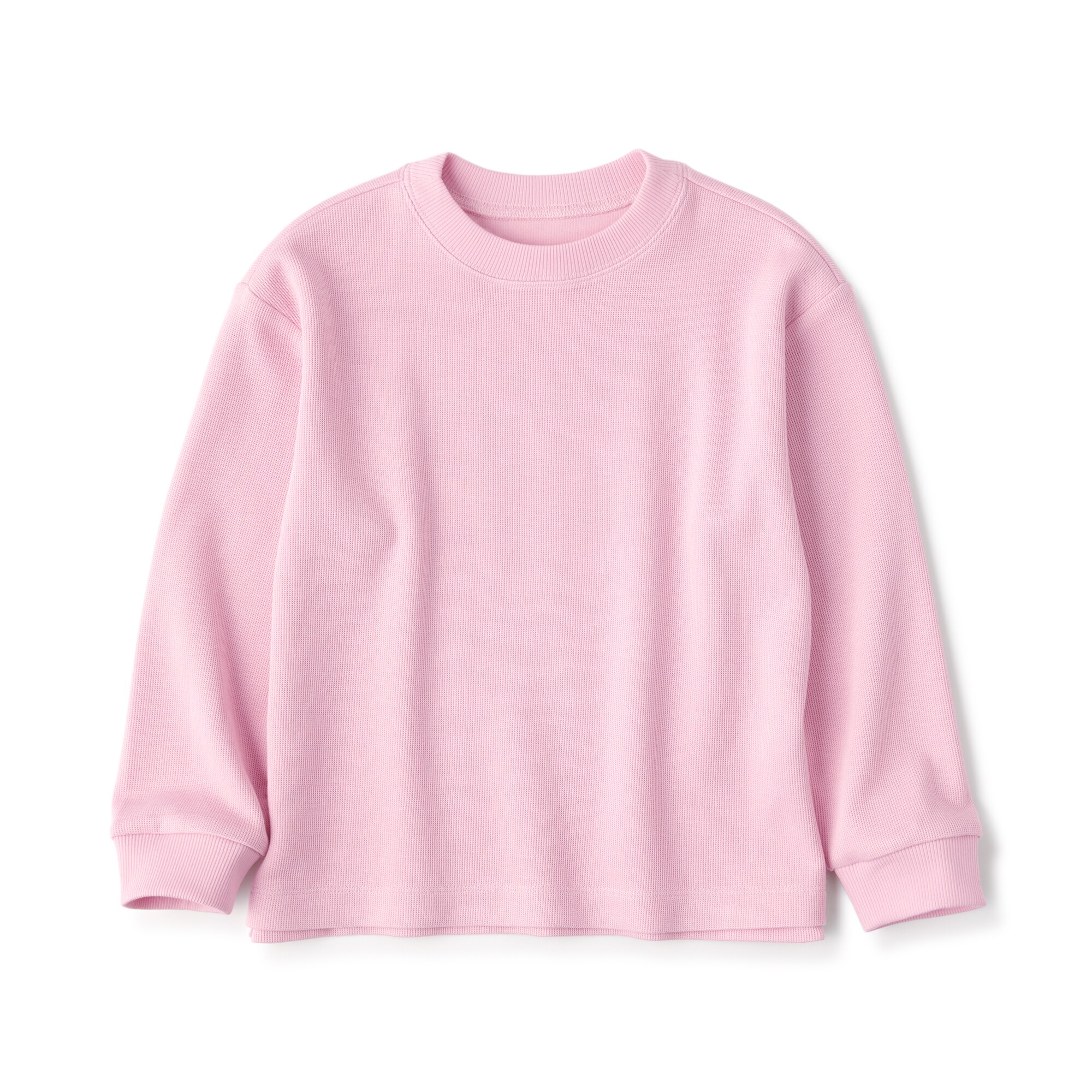 キッズ　二重編みクルーネック長袖Ｔシャツ