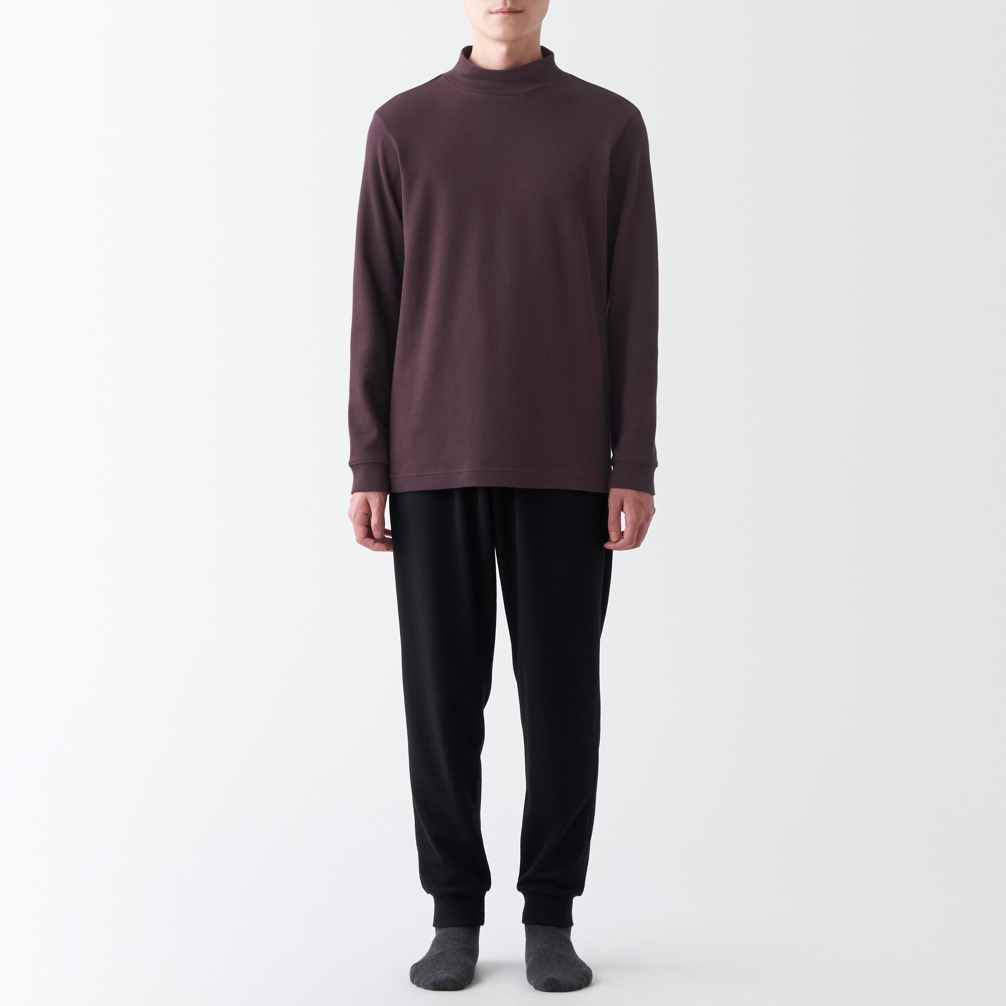 あったか綿　ウール　ハイネック長袖Ｔシャツ