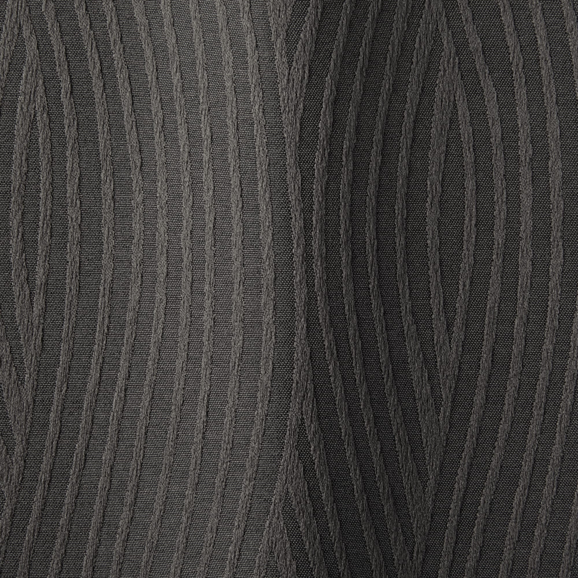 【遮光１級】ポリエステルジャガード織波プリーツカーテン２倍ヒダ／遮光裏地付／ダークグレー