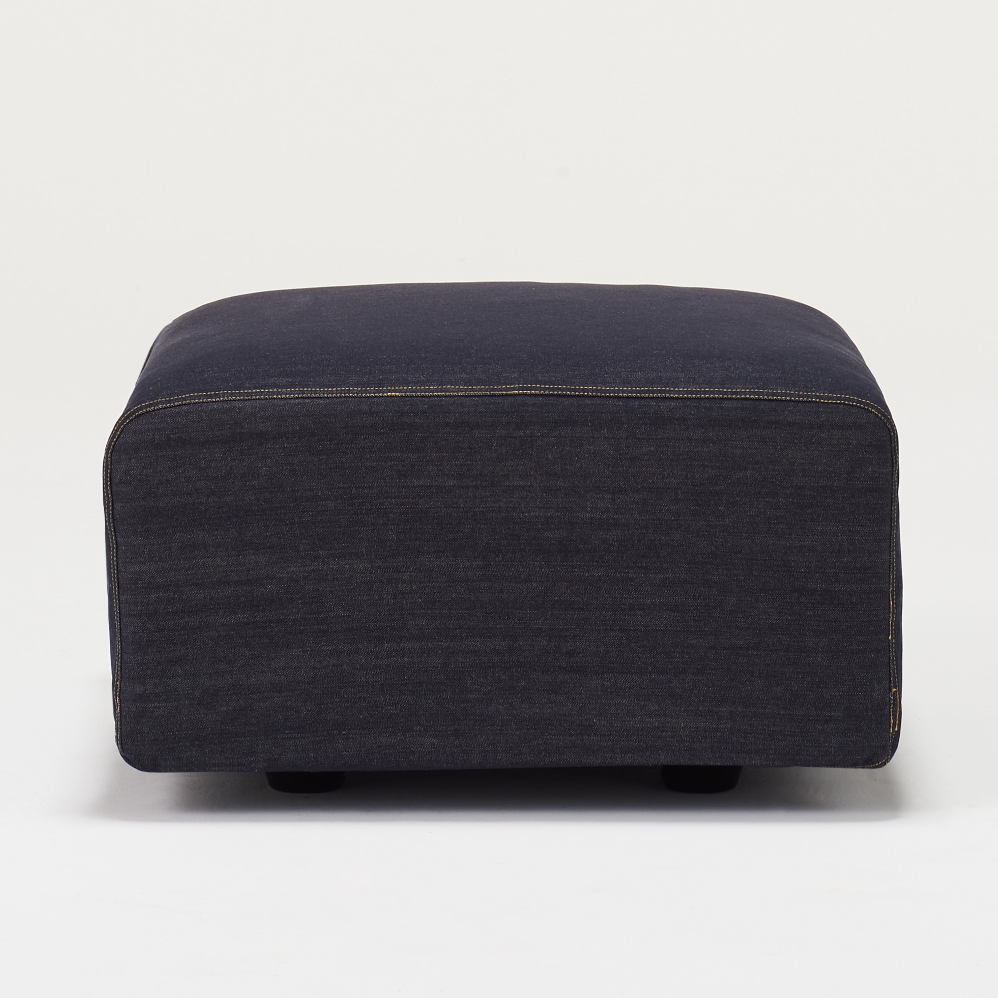 【カバー】綿デニムユニットソファオットマン小用カバー／ネイビー