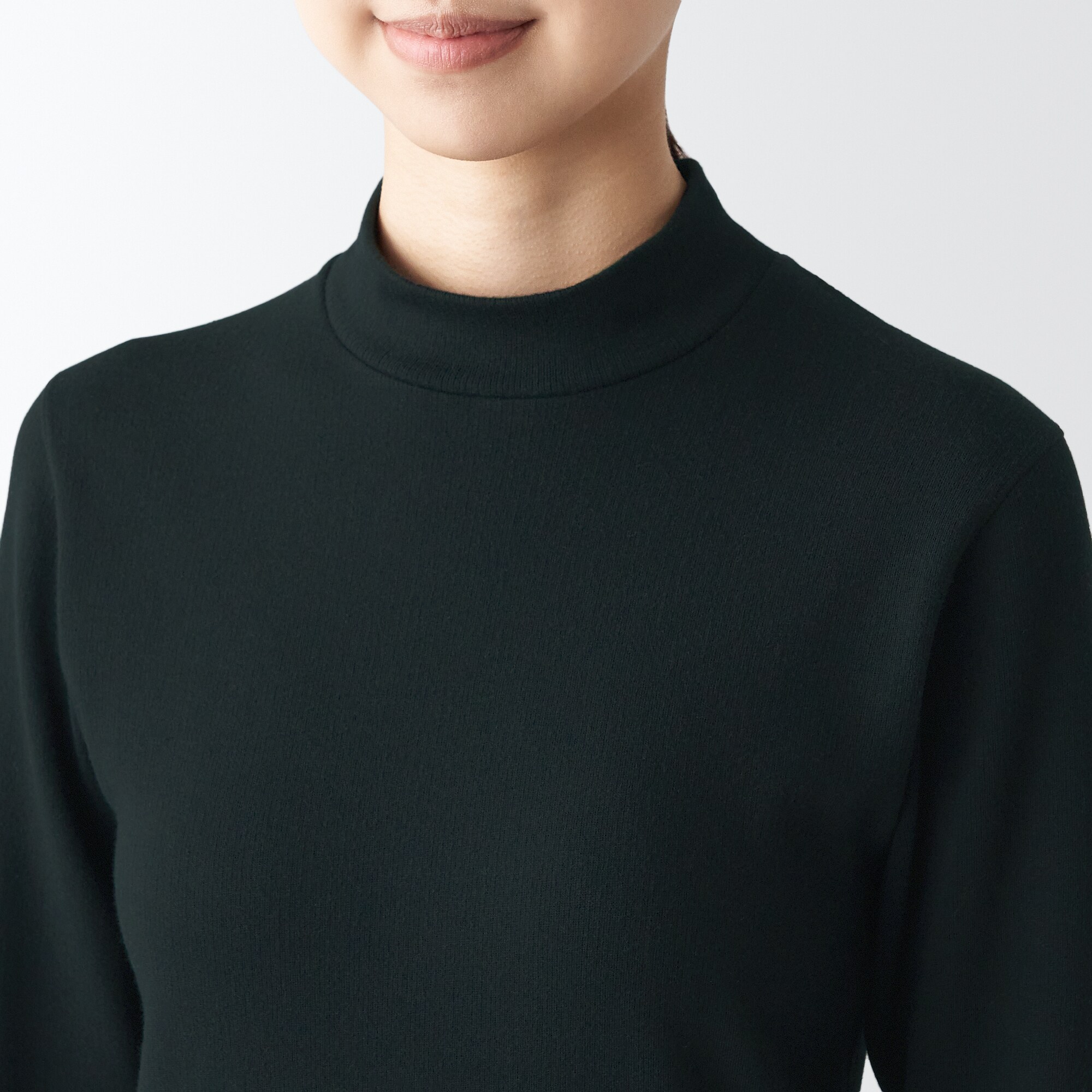 あったか綿　ウール　ハイネック長袖Ｔシャツ