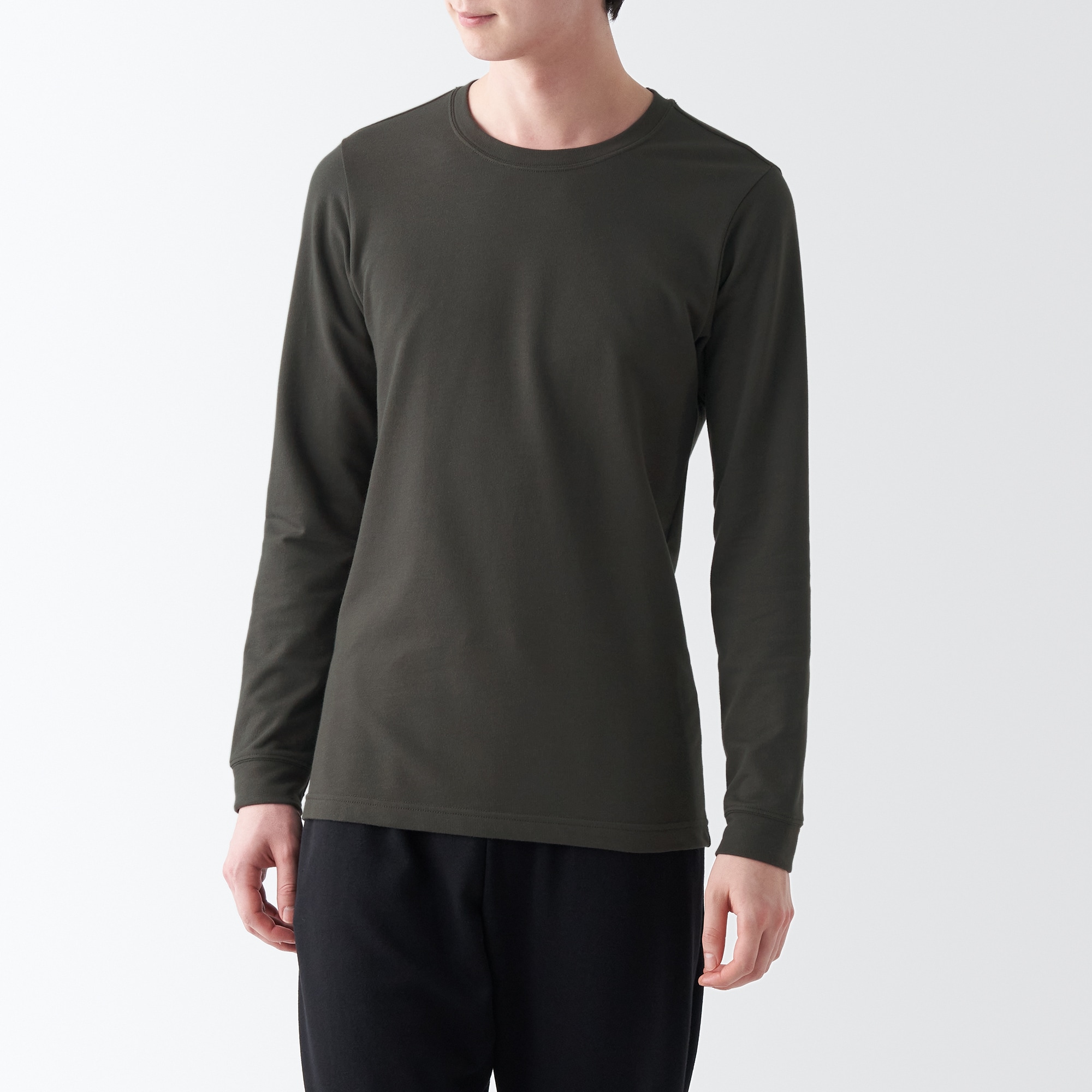 あったか綿　厚手　クルーネック長袖Ｔシャツ