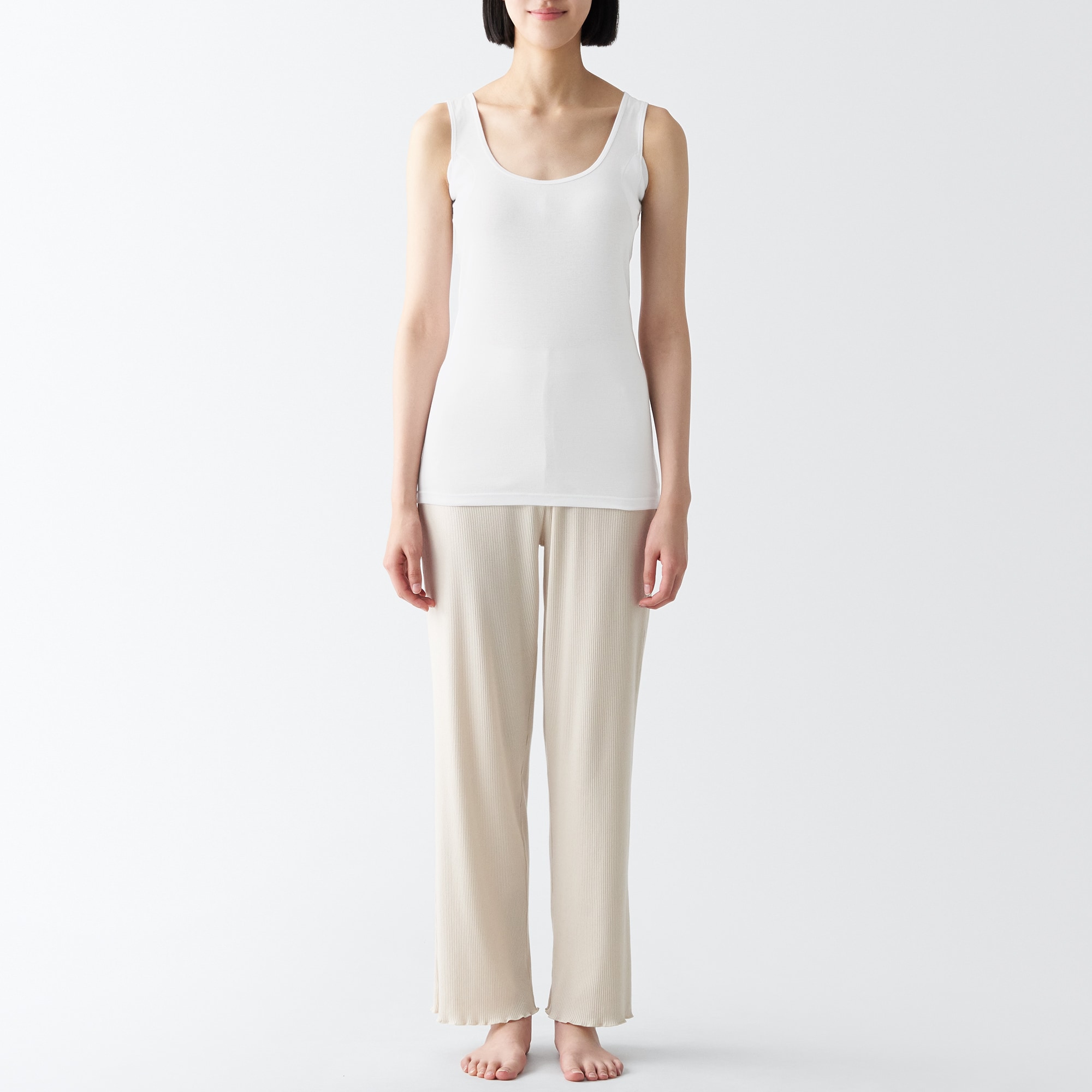 さらっと綿　汗取りパッド付きタンクトップ