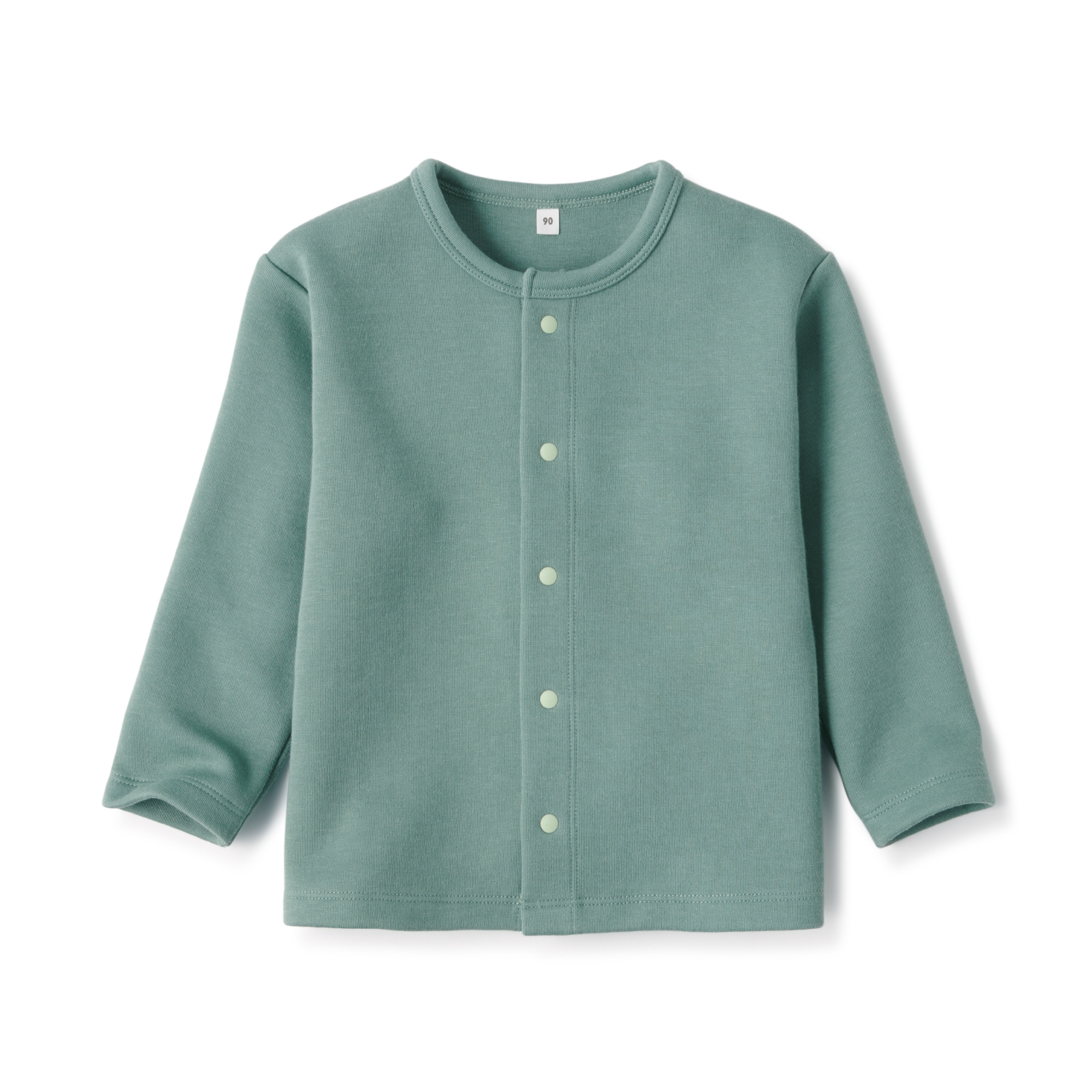 ベビー　二重編みスウェットスナップカーディガン