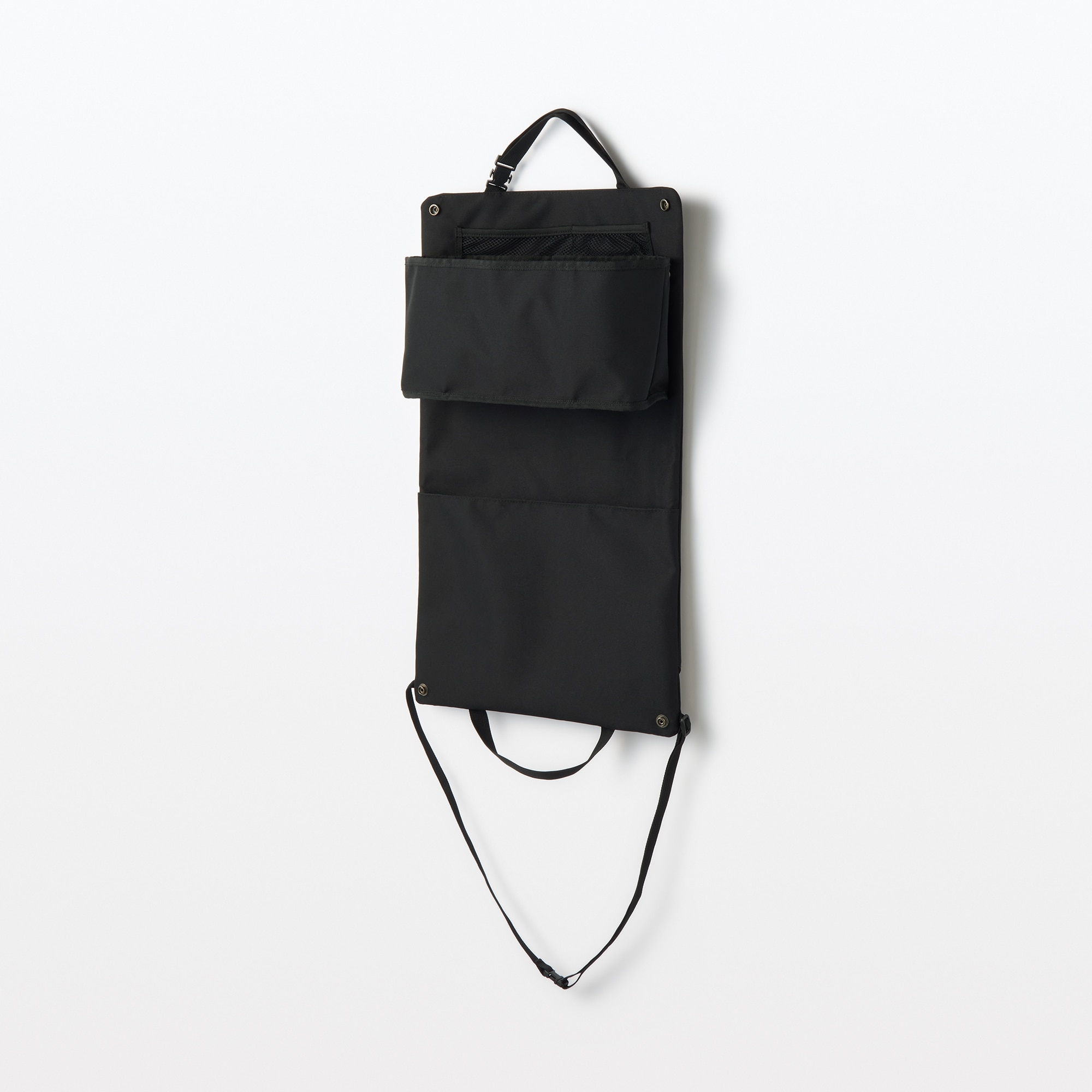 吊るして使えるＡ４ポケット付きマルチ収納ケース　黒　約２４．５×３６×１１ｃｍ