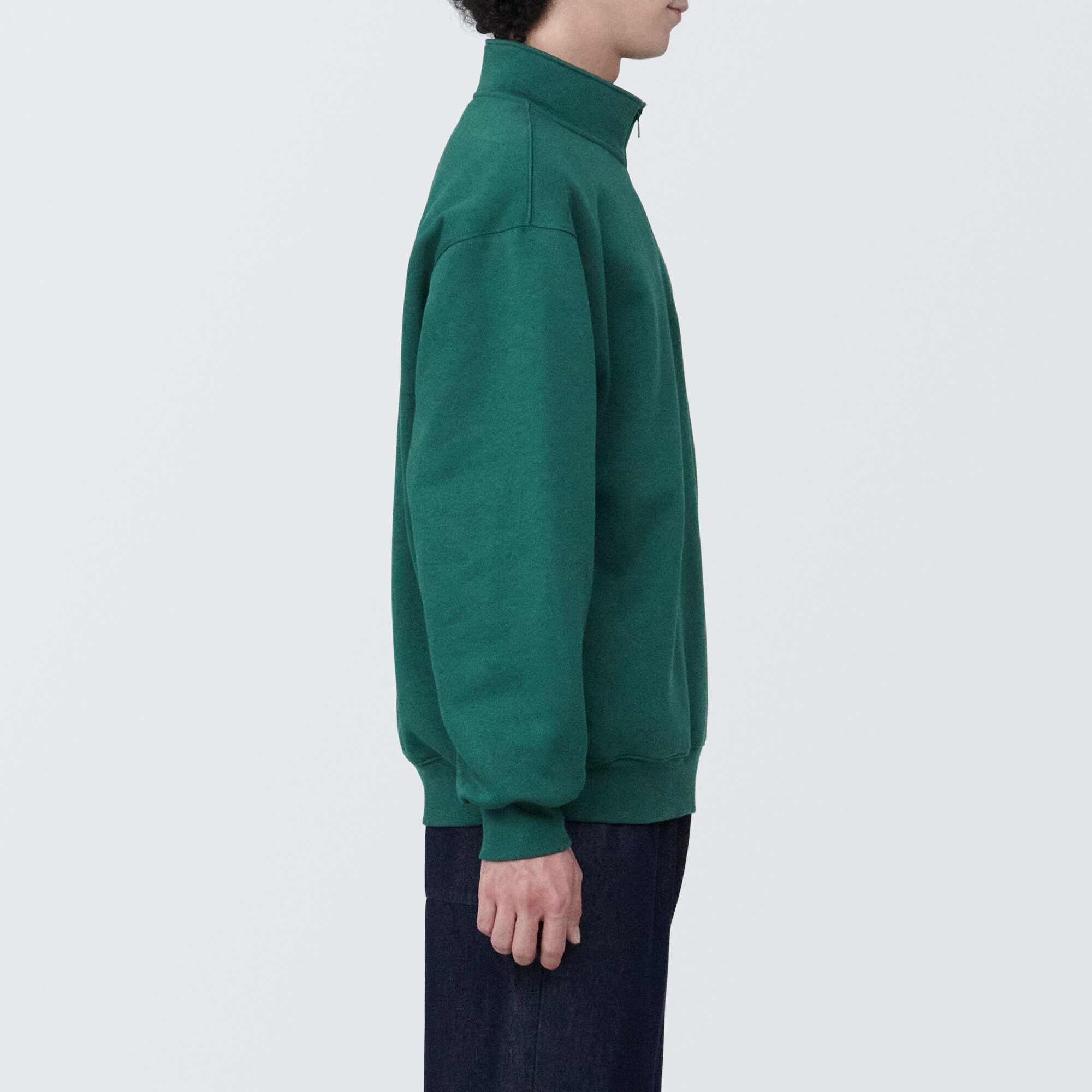 紳士　ハーフジップスウェットシャツ