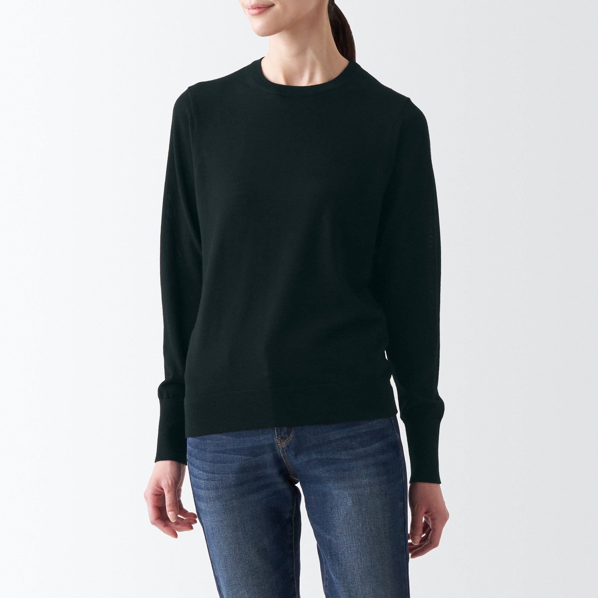 メリノウールクルーネックセーター