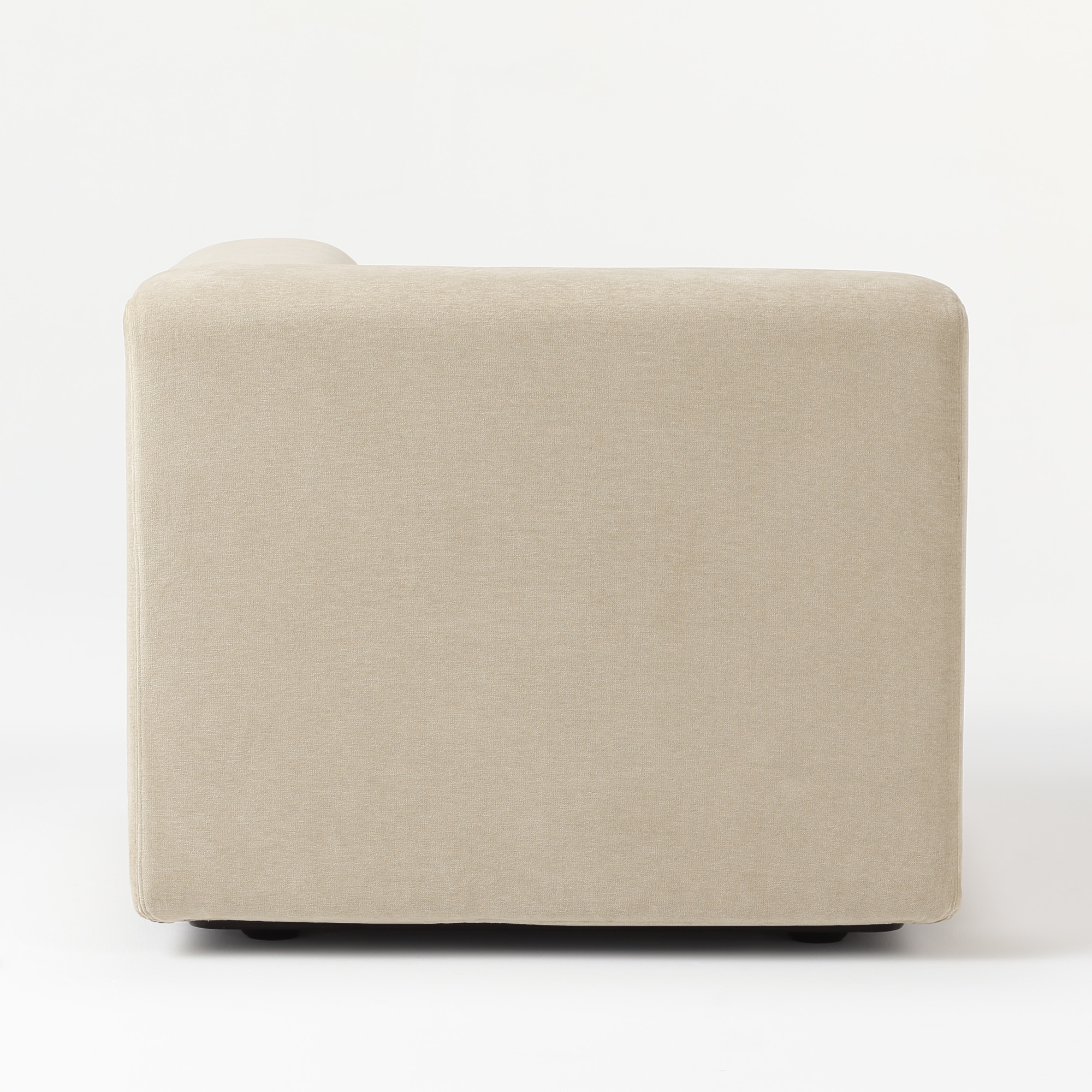 【カバー】綿シェニールユニットソファアーム付小用カバー／ライトグレー