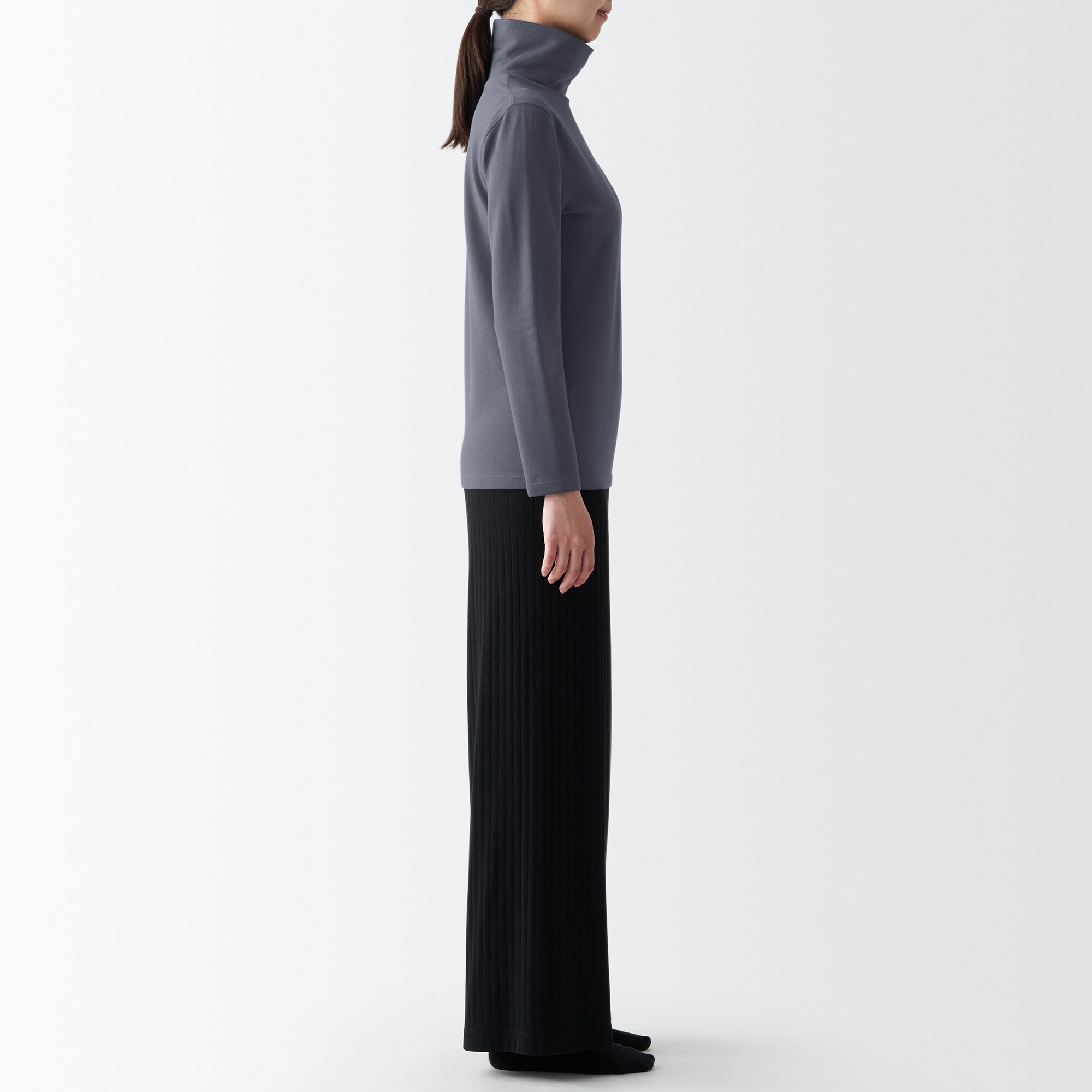 あったか綿　厚手　タートルネック長袖Ｔシャツ