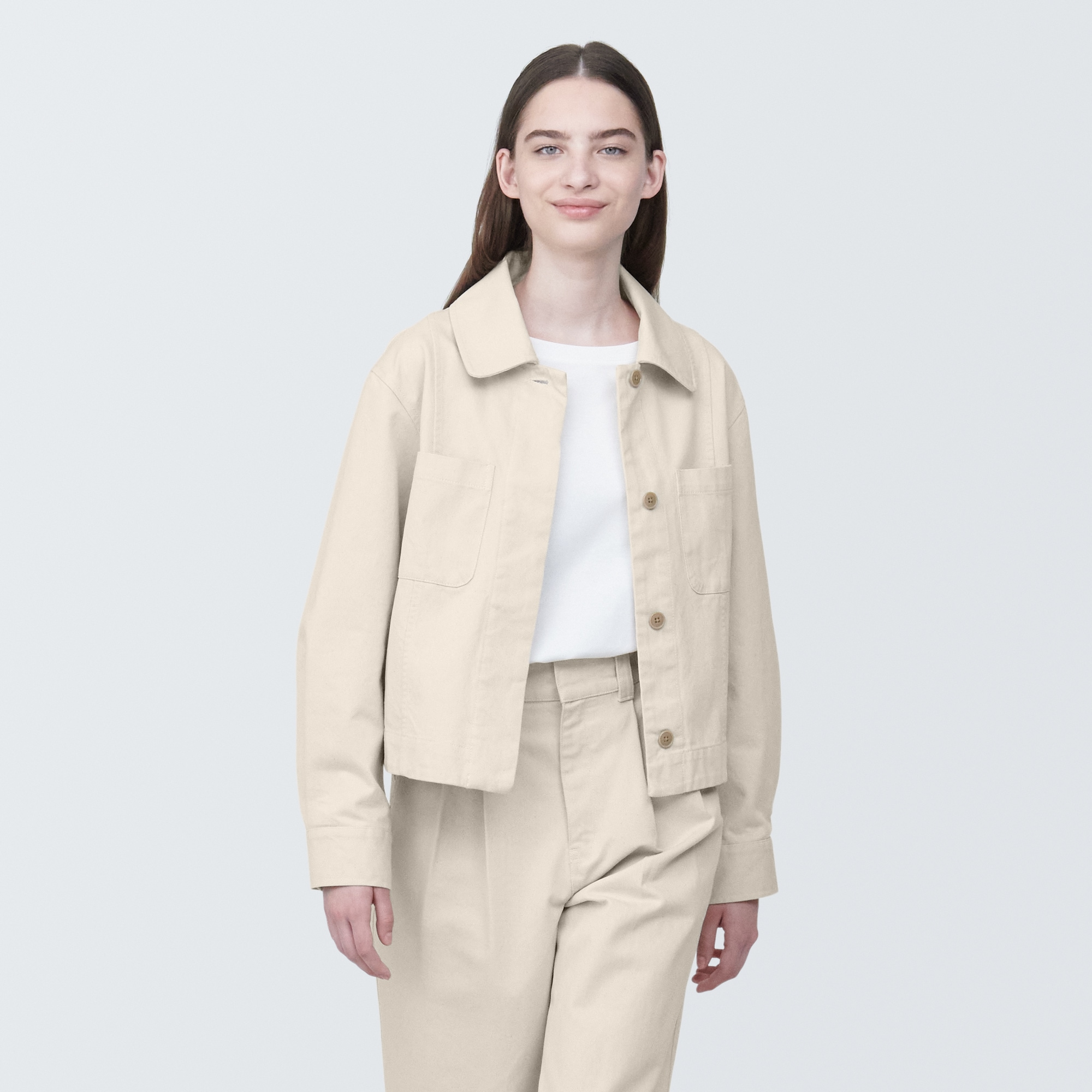 婦人　木の実から作ったカポック混シャツジャケット