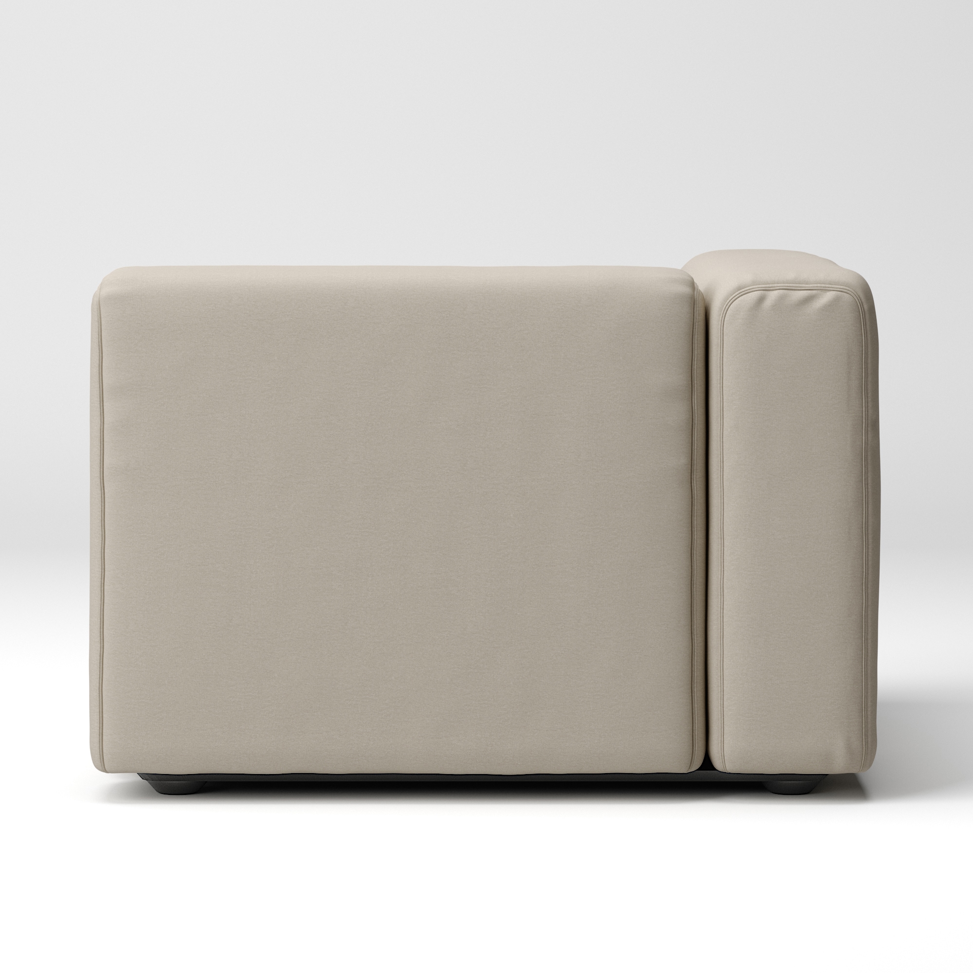 【カバー】洗いざらしの綿帆布ユニットソファアーム付・大・幅９８ｃｍ用カバー／生成