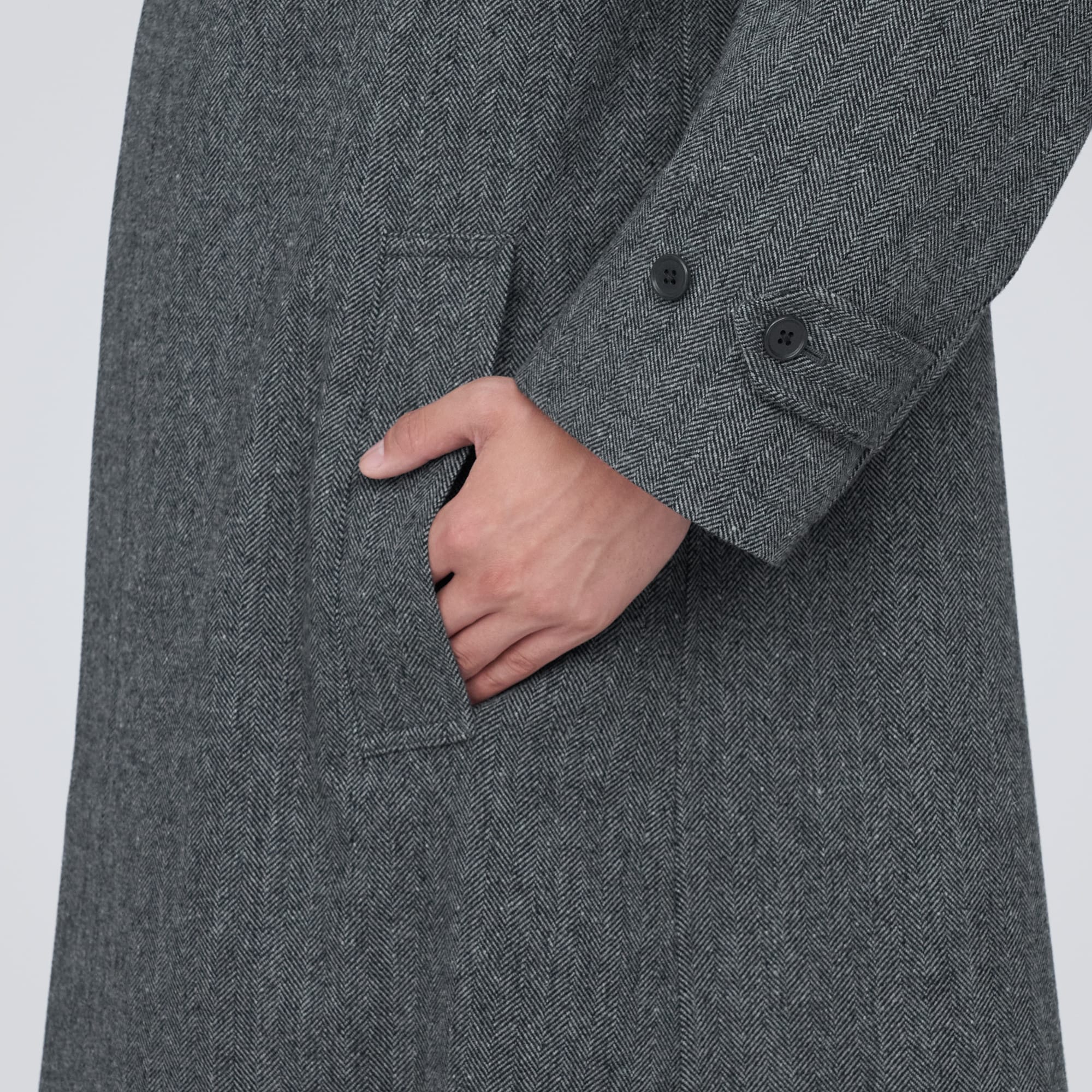 再生ウール混コート