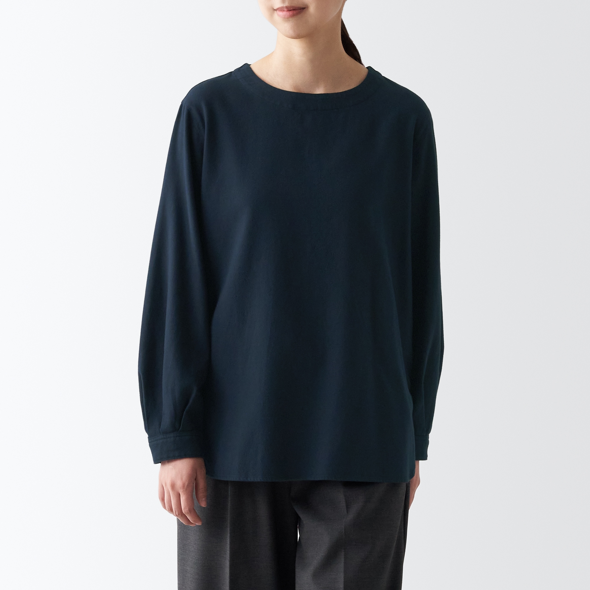 両面起毛フランネル長袖ブラウス