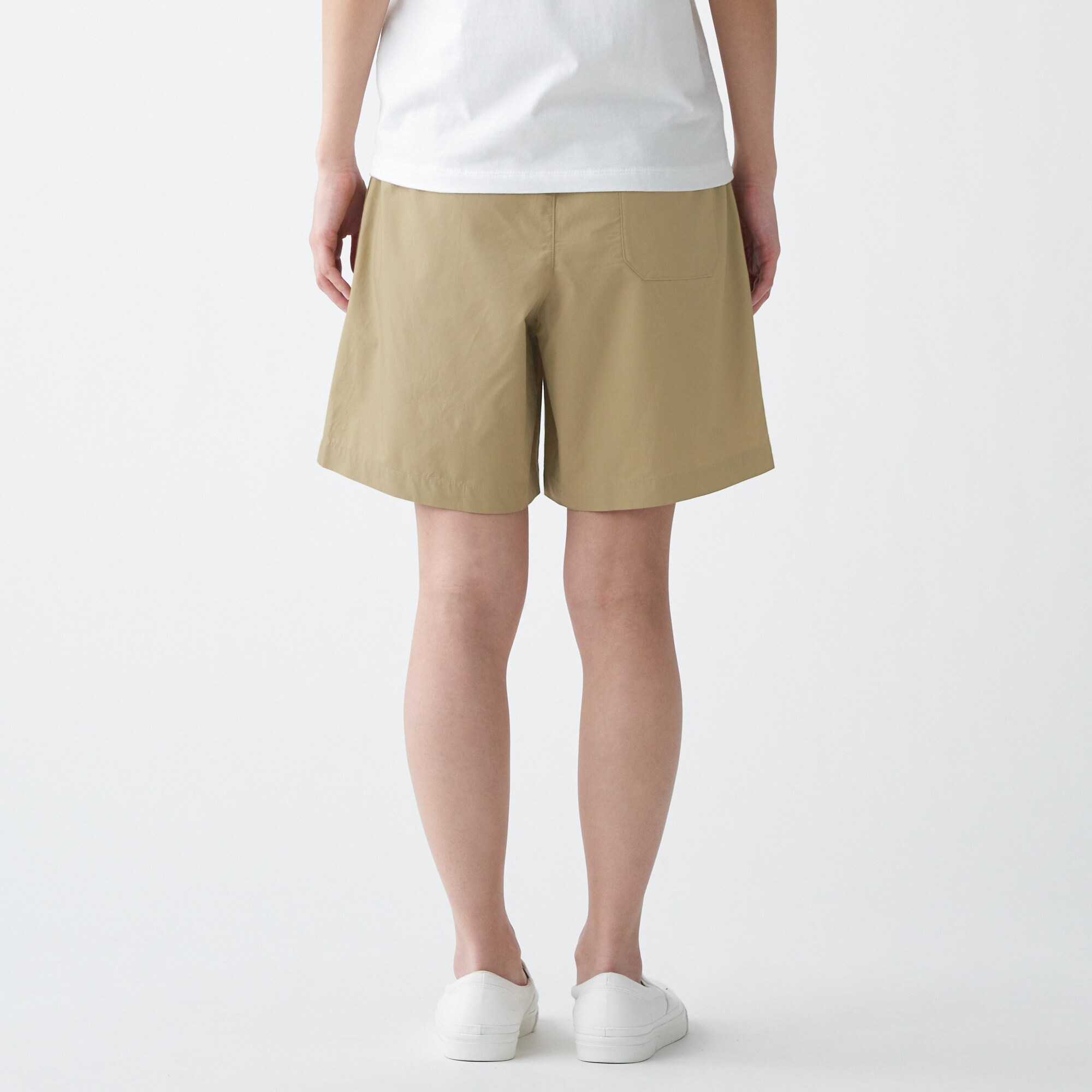 インド綿洗いざらしポプリンショートパンツ