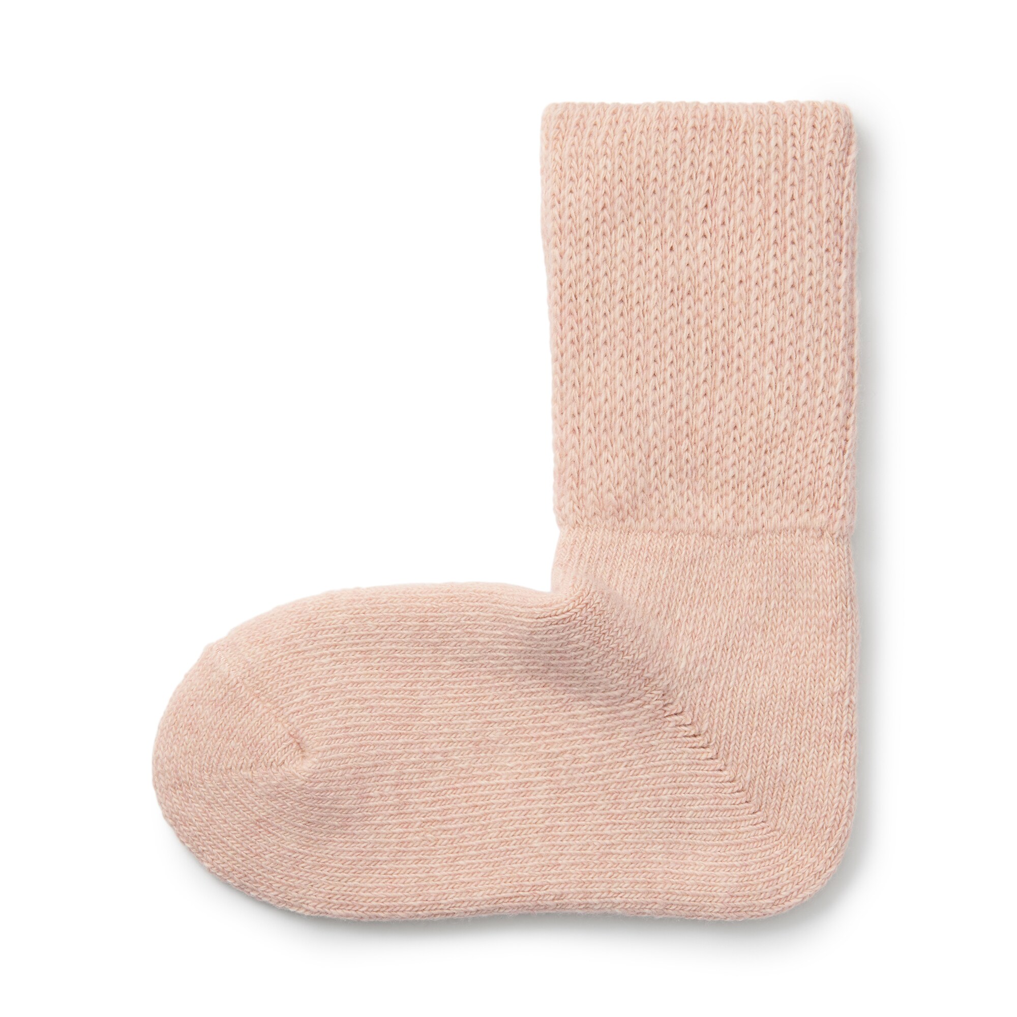 足なり直角　履き口やわらか　ヤク混　ルームソックス