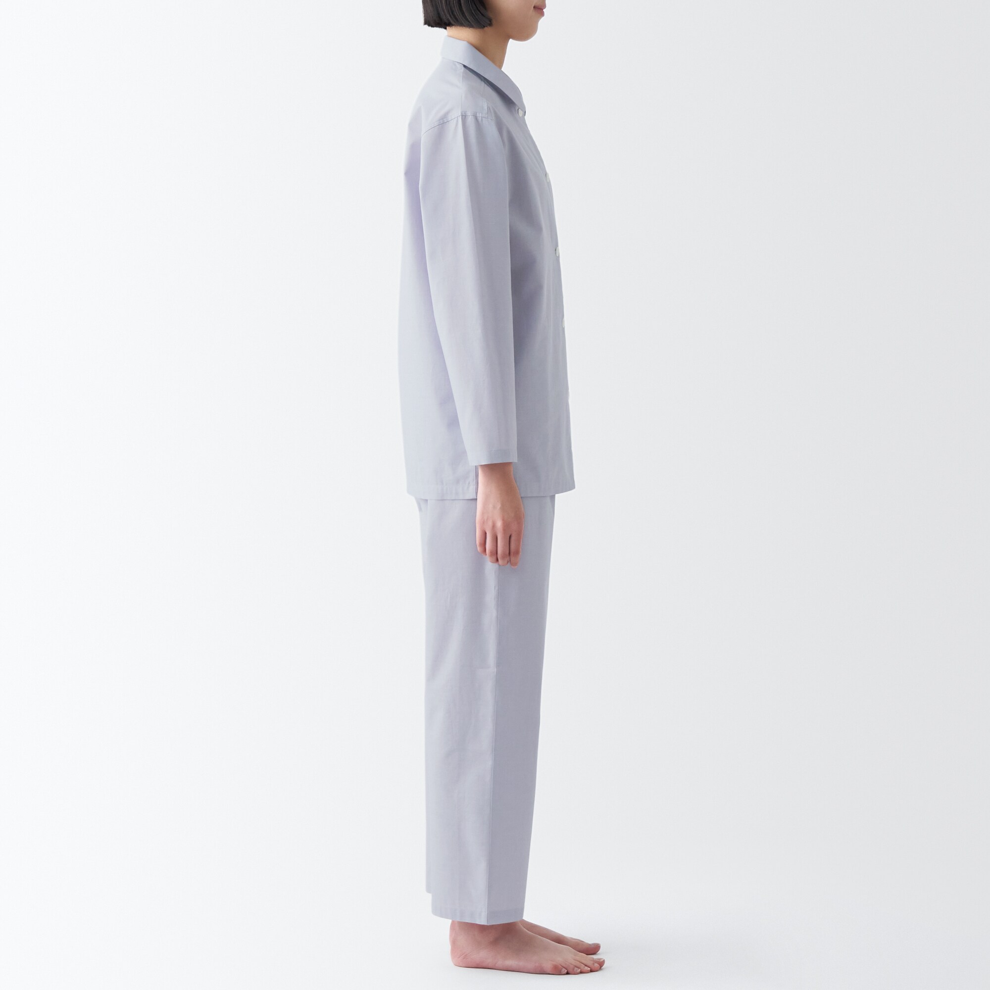 【年中着られる定番】綿ブロード　長袖パジャマ