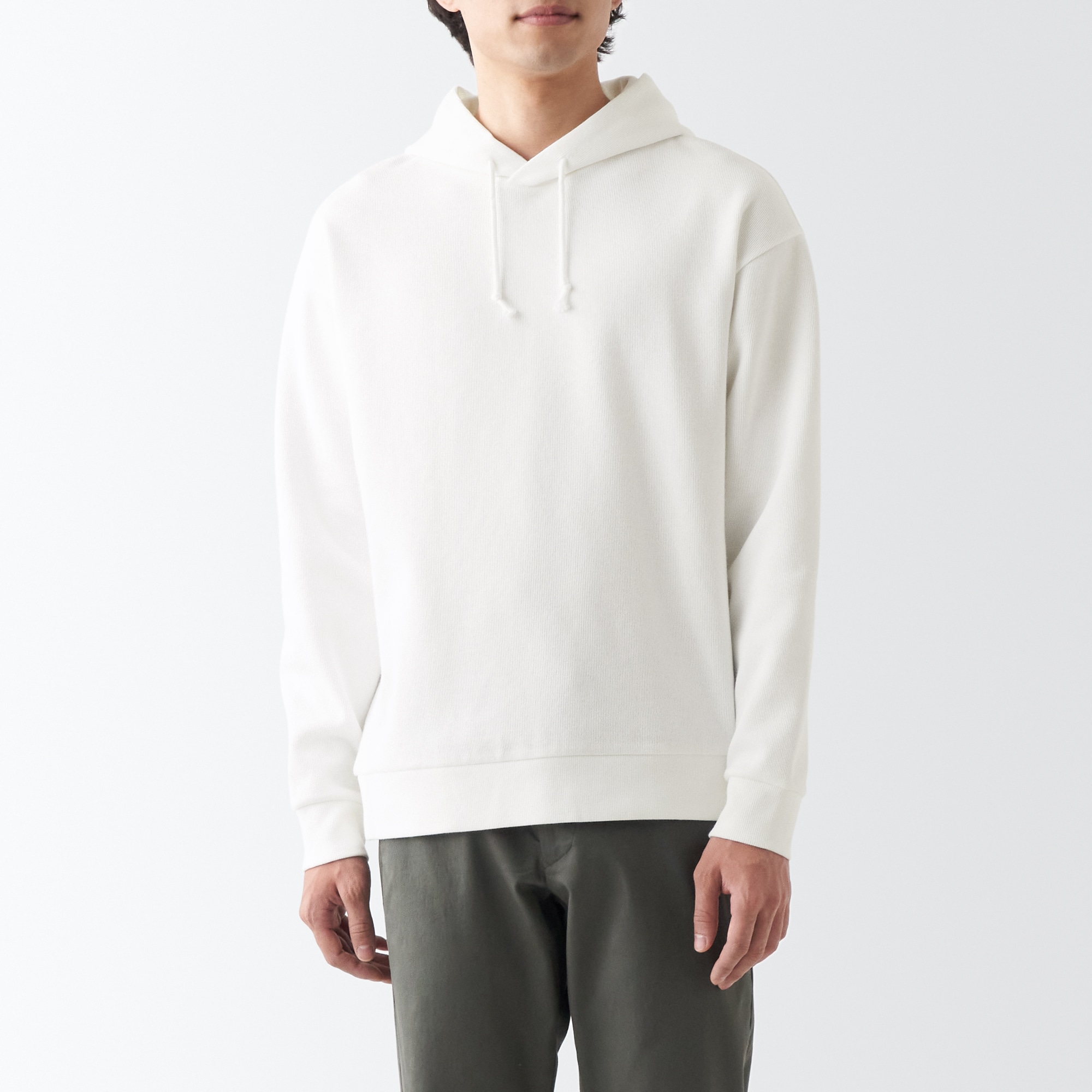 二重編みプルパーカー