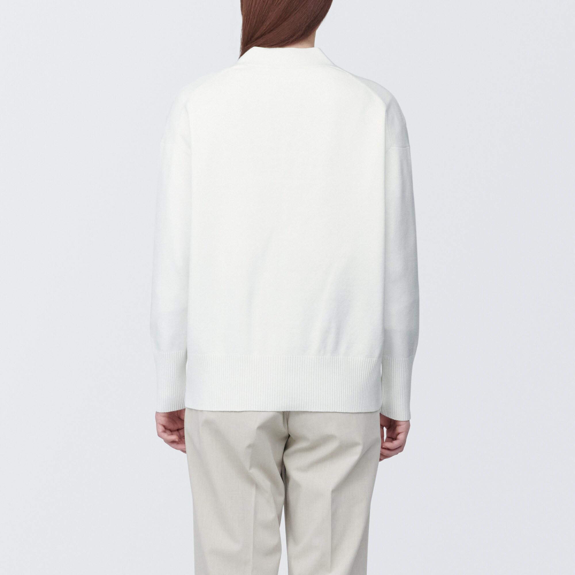 婦人　洗えるミラノリブ編みＶネックカーディガン