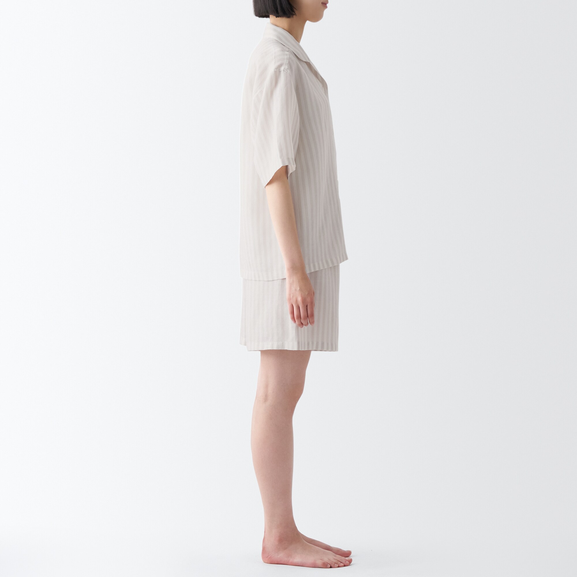 天然由来の接触冷感　リヨセル麻半袖パジャマ