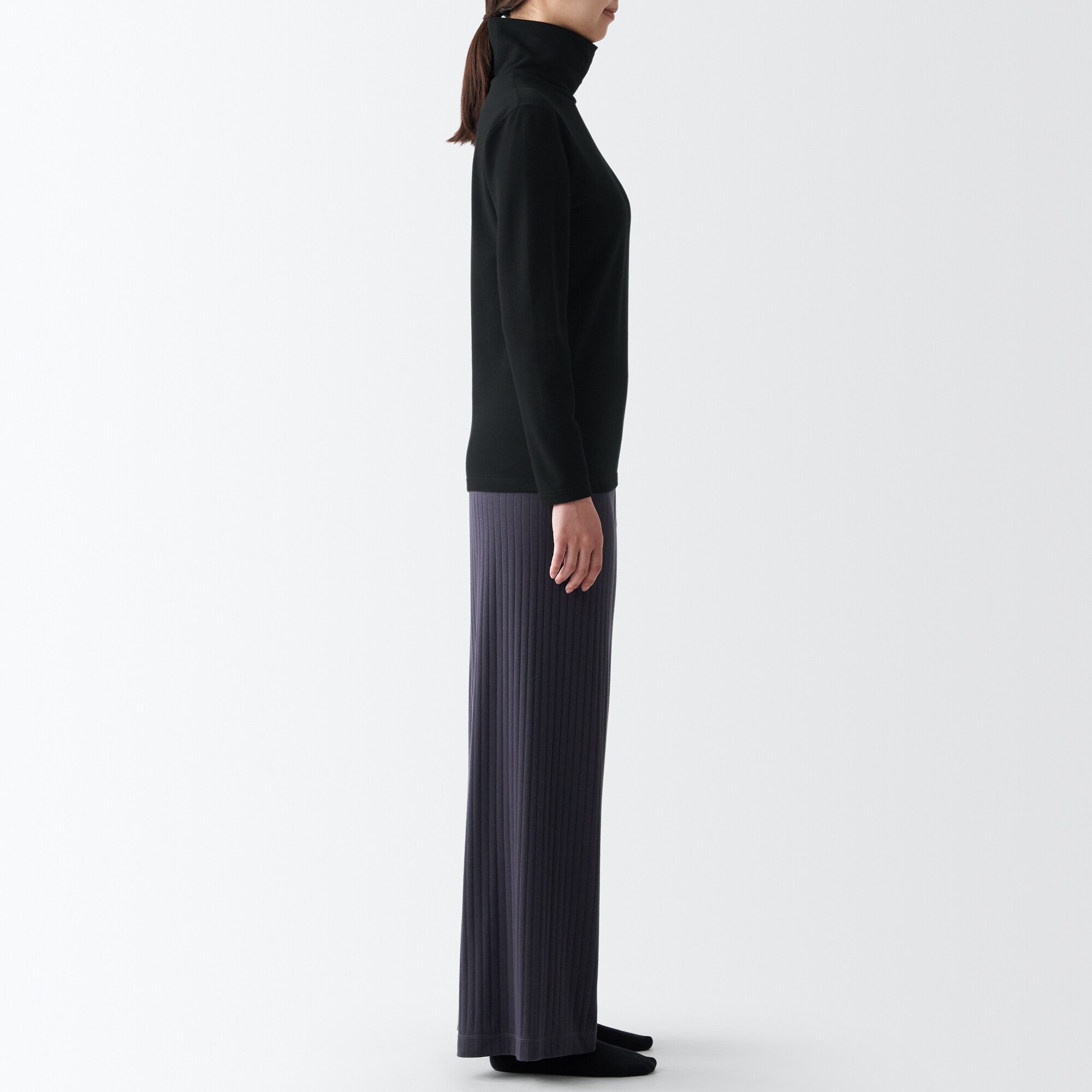 あったか綿　厚手　タートルネック長袖Ｔシャツ