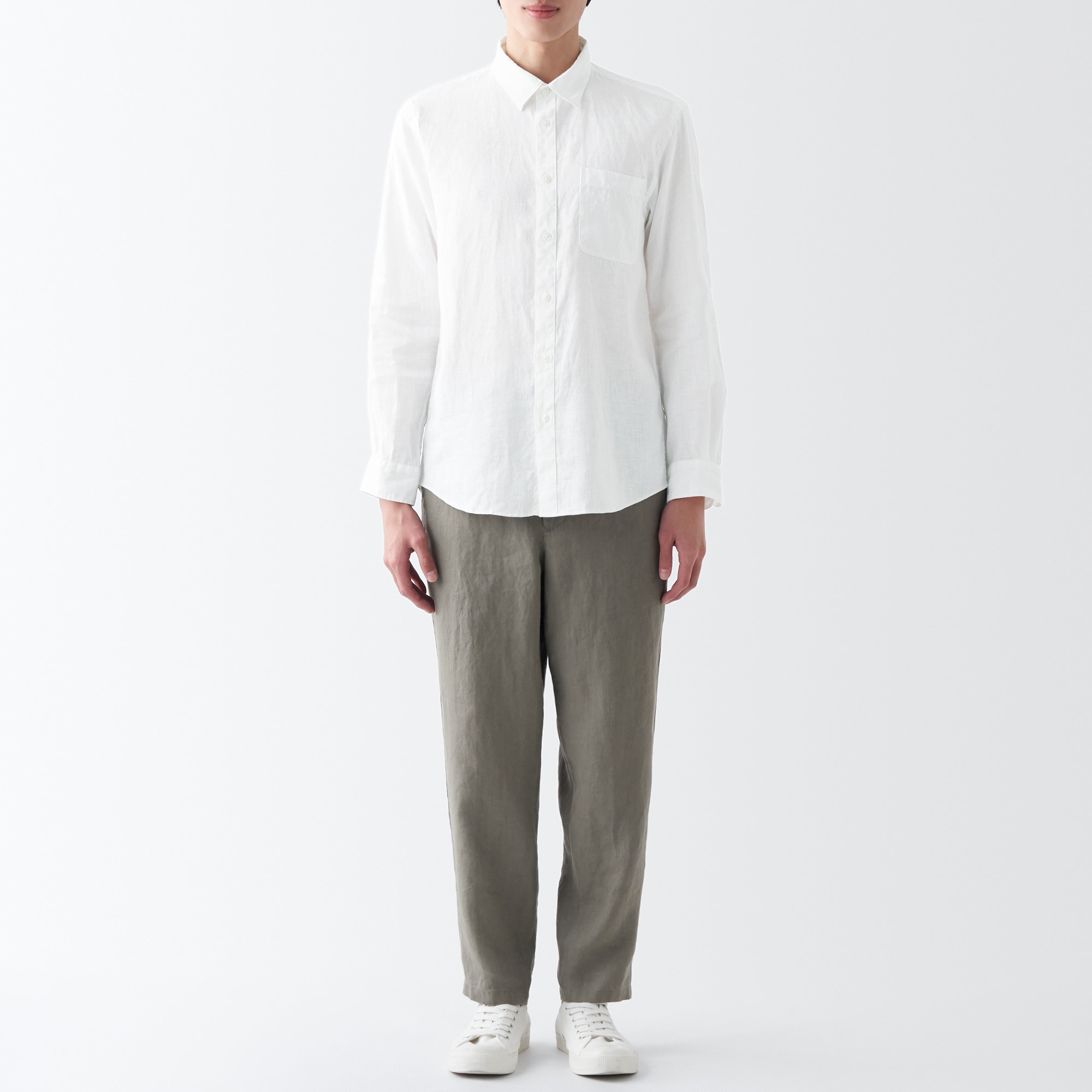 ヘンプ洗いざらし長袖シャツ