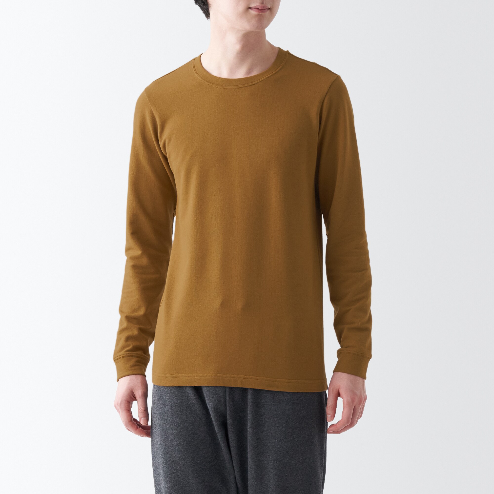 あったか綿　厚手　クルーネック長袖Ｔシャツ