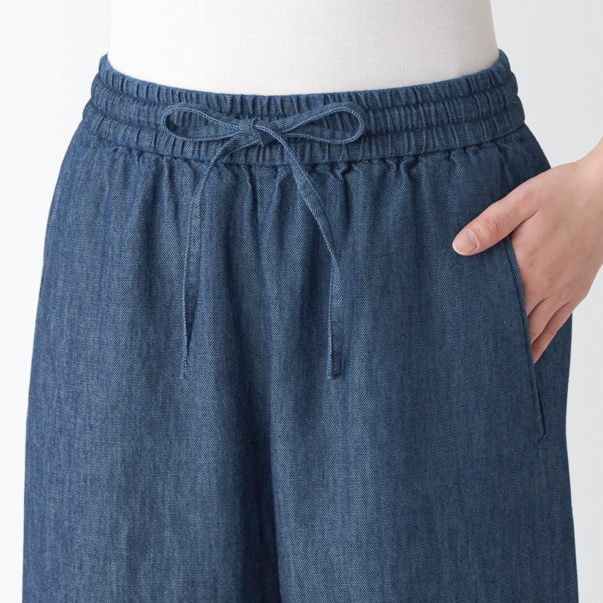 ラミーコットンデニムワイドパンツ（婦人）