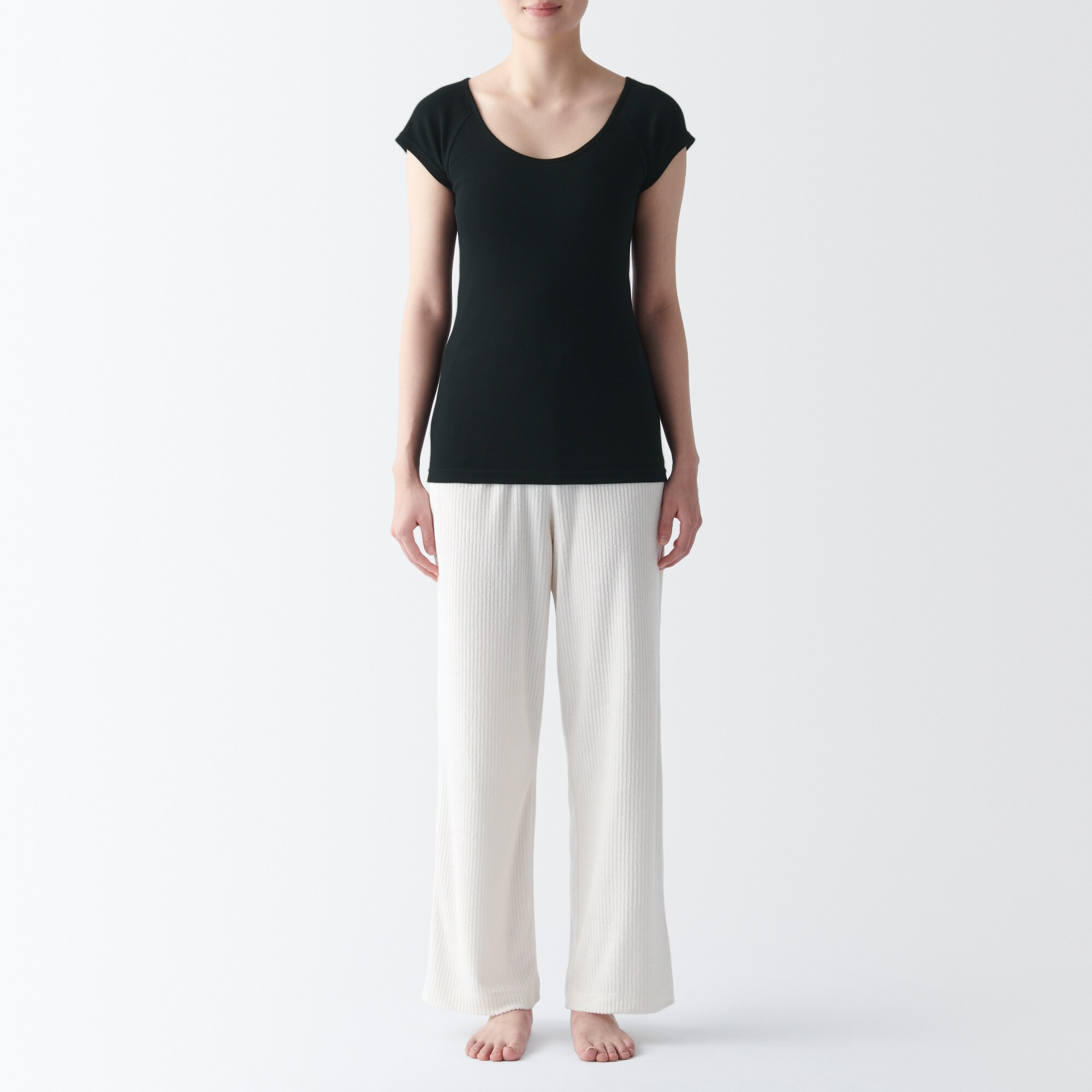 婦人　フライス編みフレンチスリーブＴシャツ