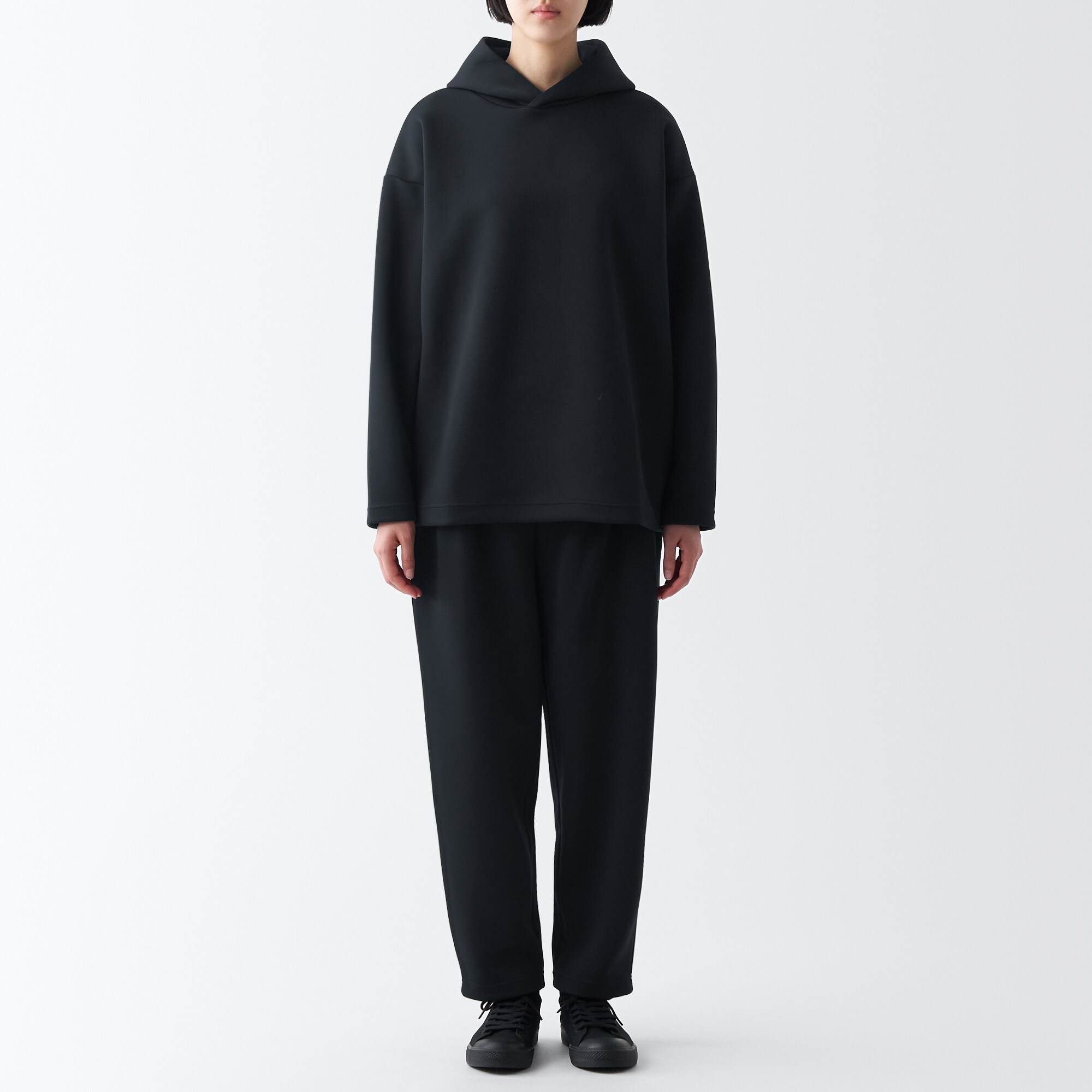 二重編みスウェットプルパーカー