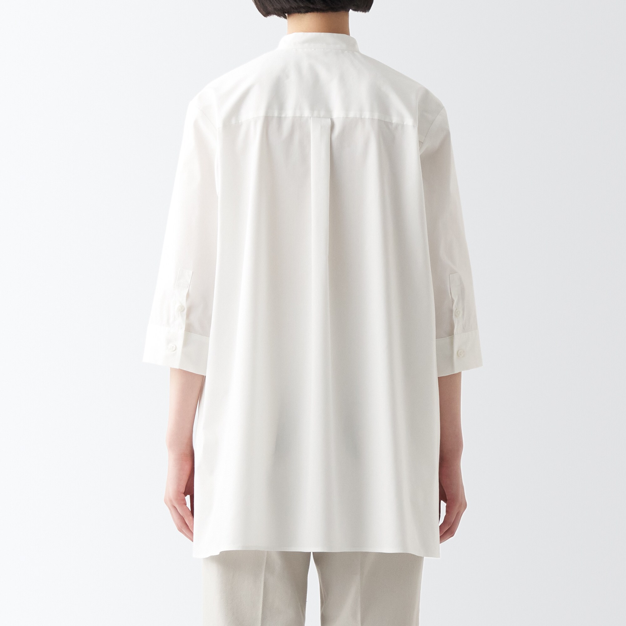 コットン混サテンチュニック