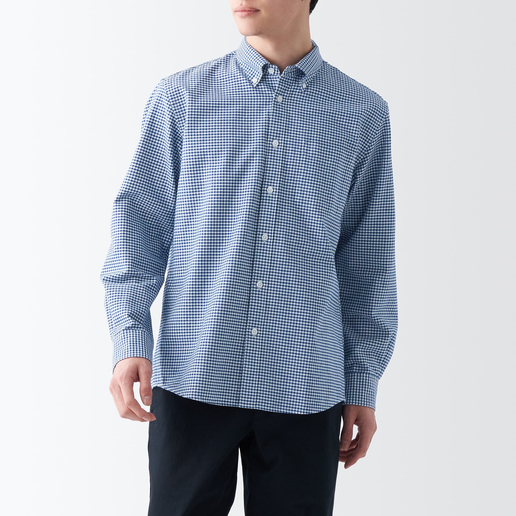 洗いざらしオックスボタンダウン長袖シャツ