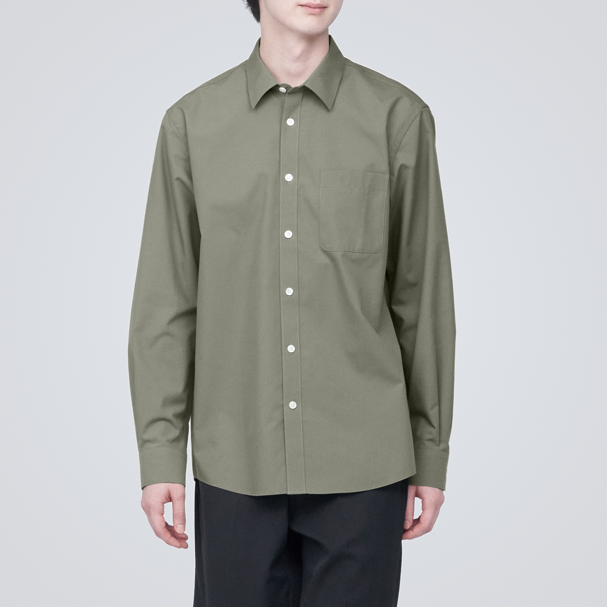 シワになりにくい長袖シャツ