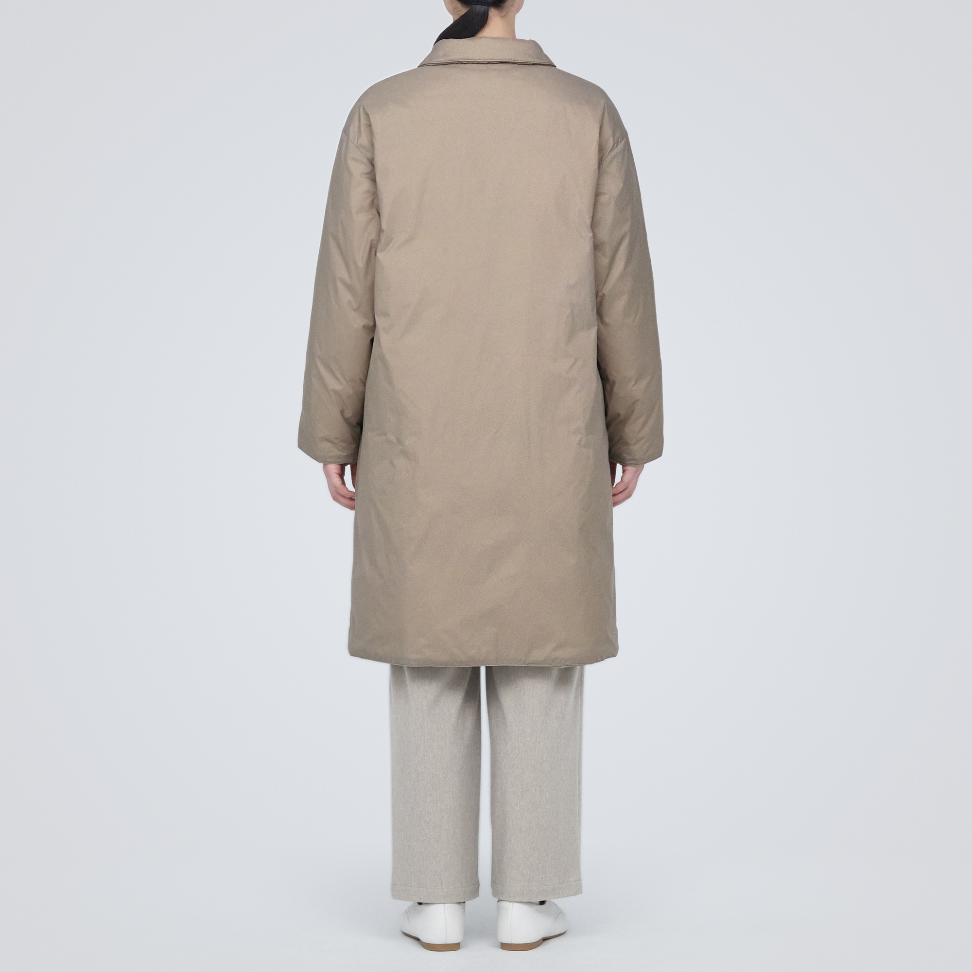 軽量ダウンステンカラーコート（帯電防止裏地）