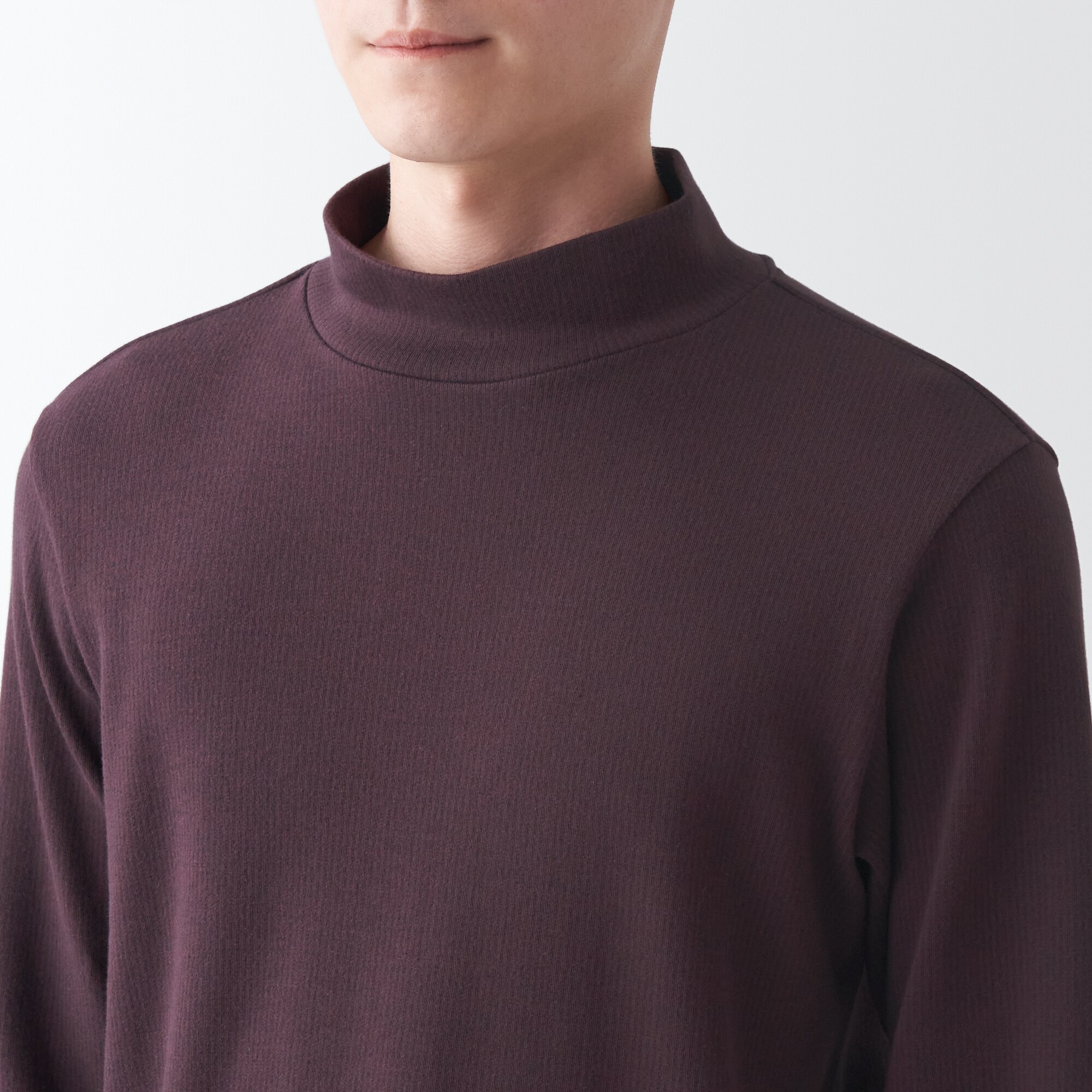 あったか綿　ウール　ハイネック長袖Ｔシャツ